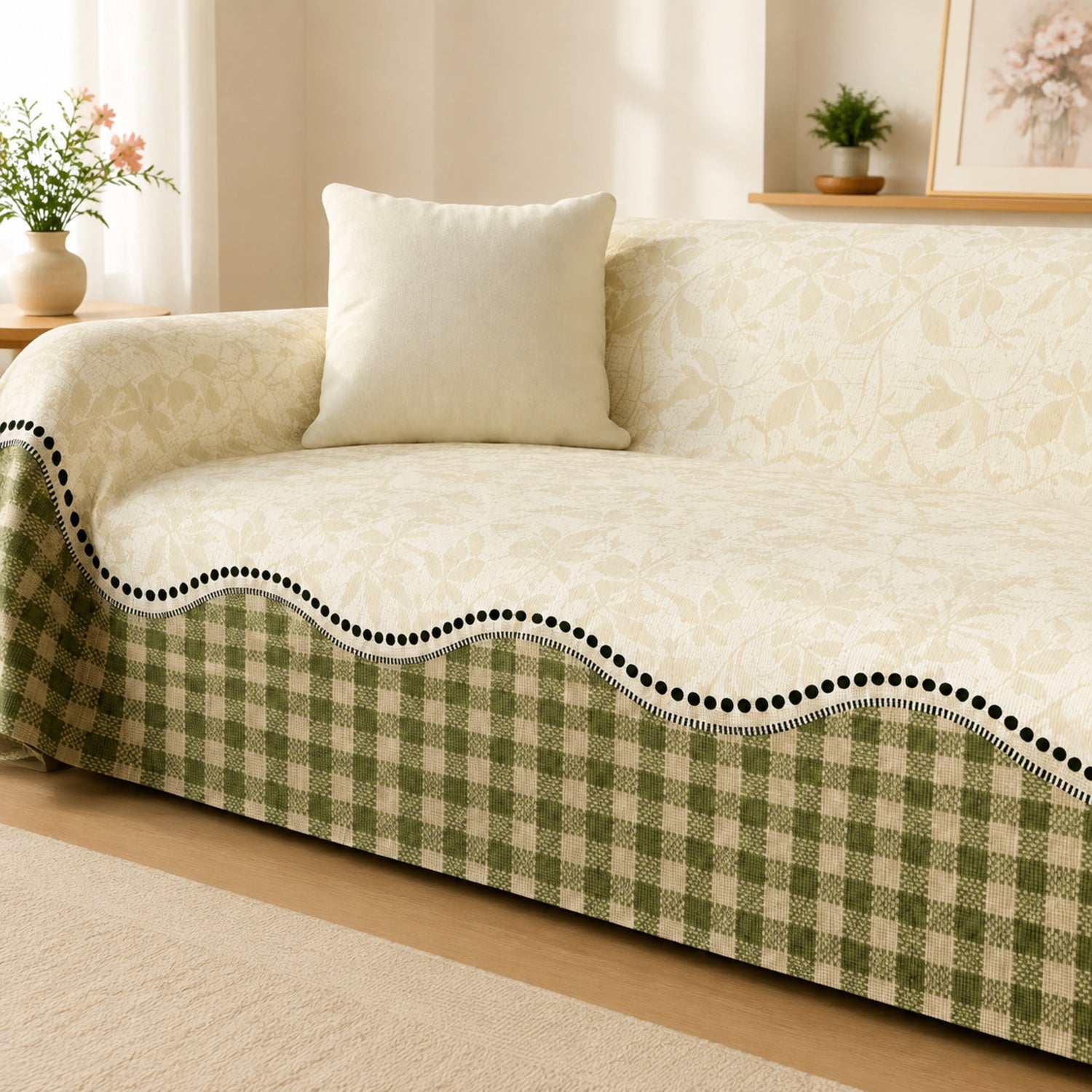 Countryside Plaid Sofa Throw | Soft Machine-Washable Full Sofa Protector