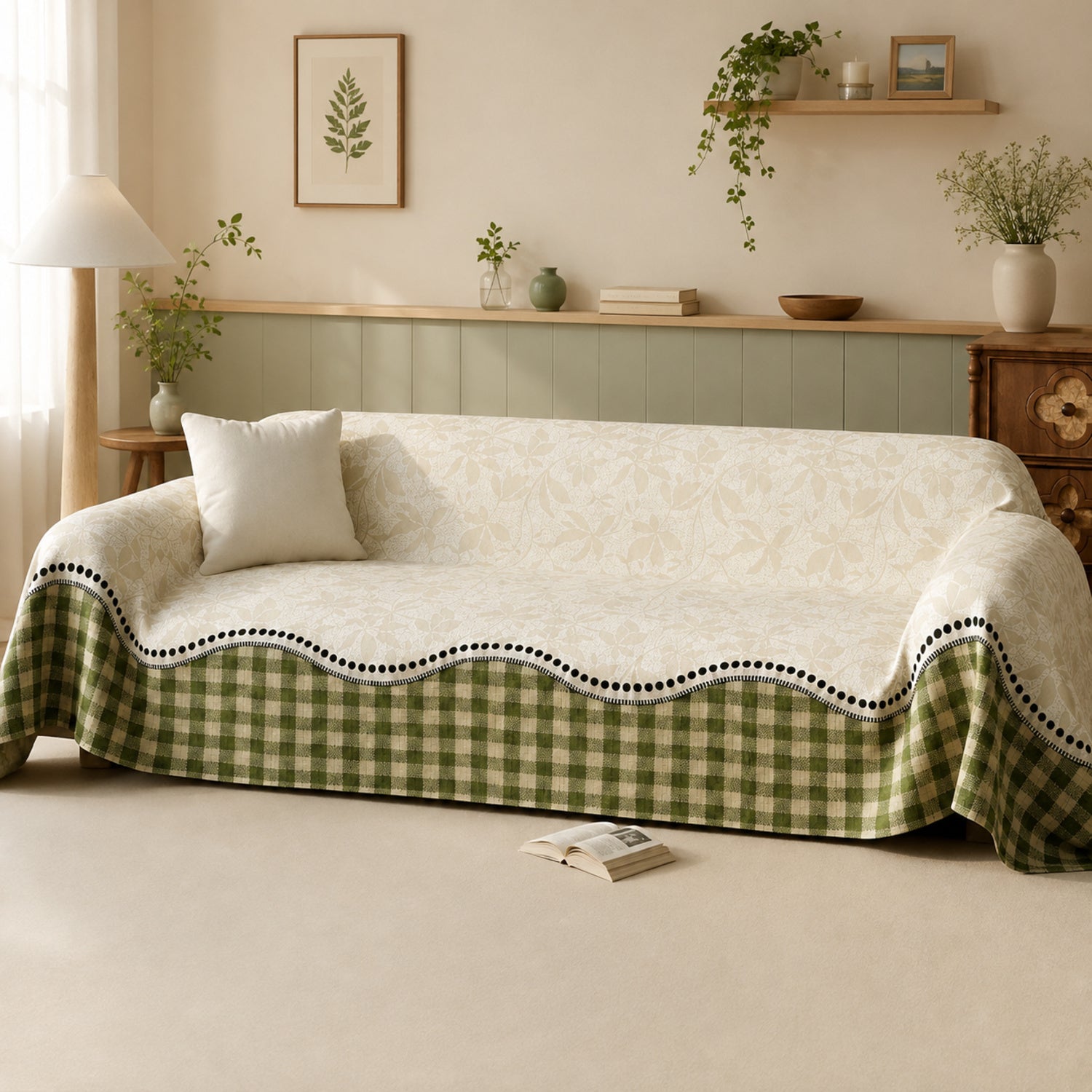 Countryside Plaid Sofa Throw | Soft Machine-Washable Full Sofa Protector