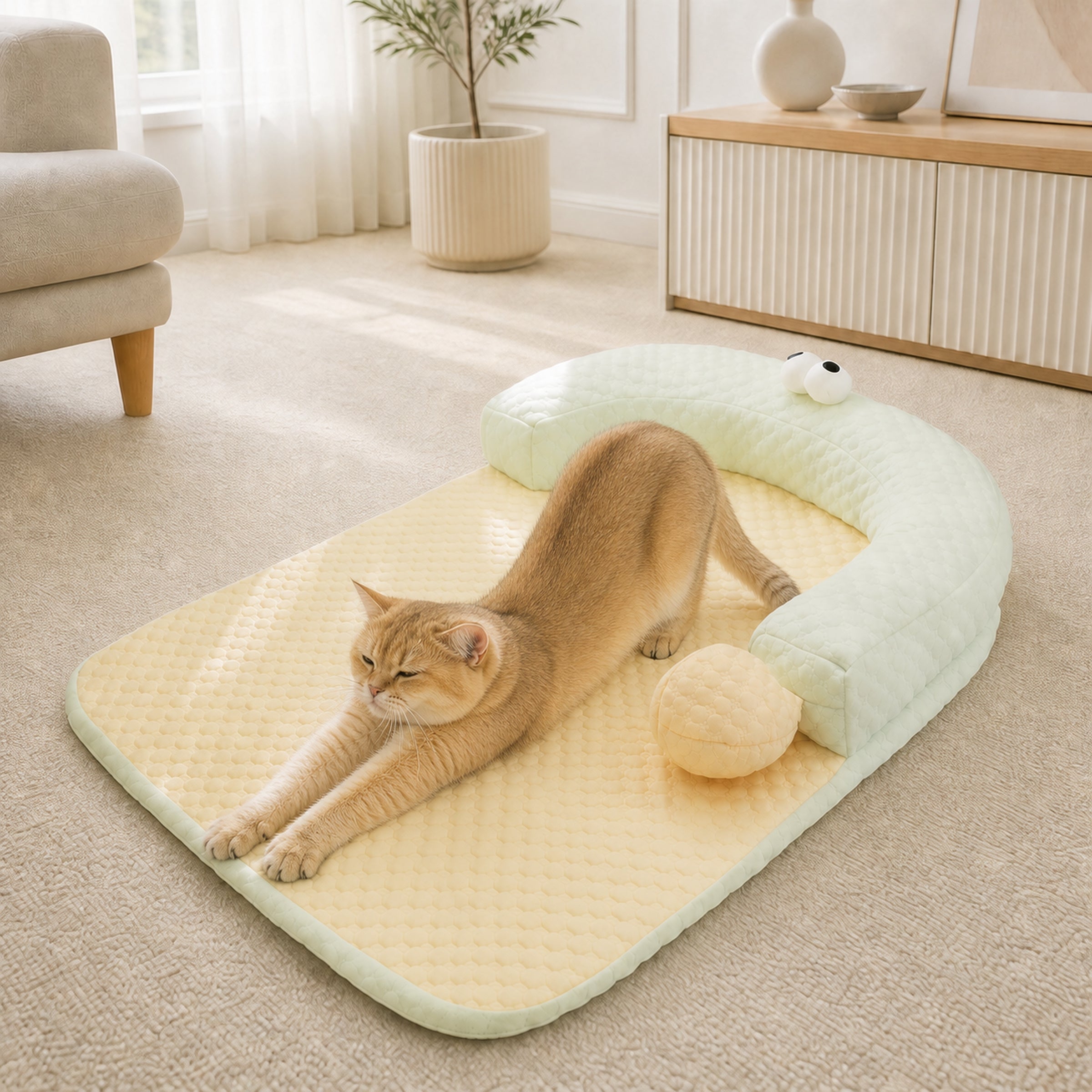 Question Mark Cooling Pet Mat | Breathable Washable Summer Bed
