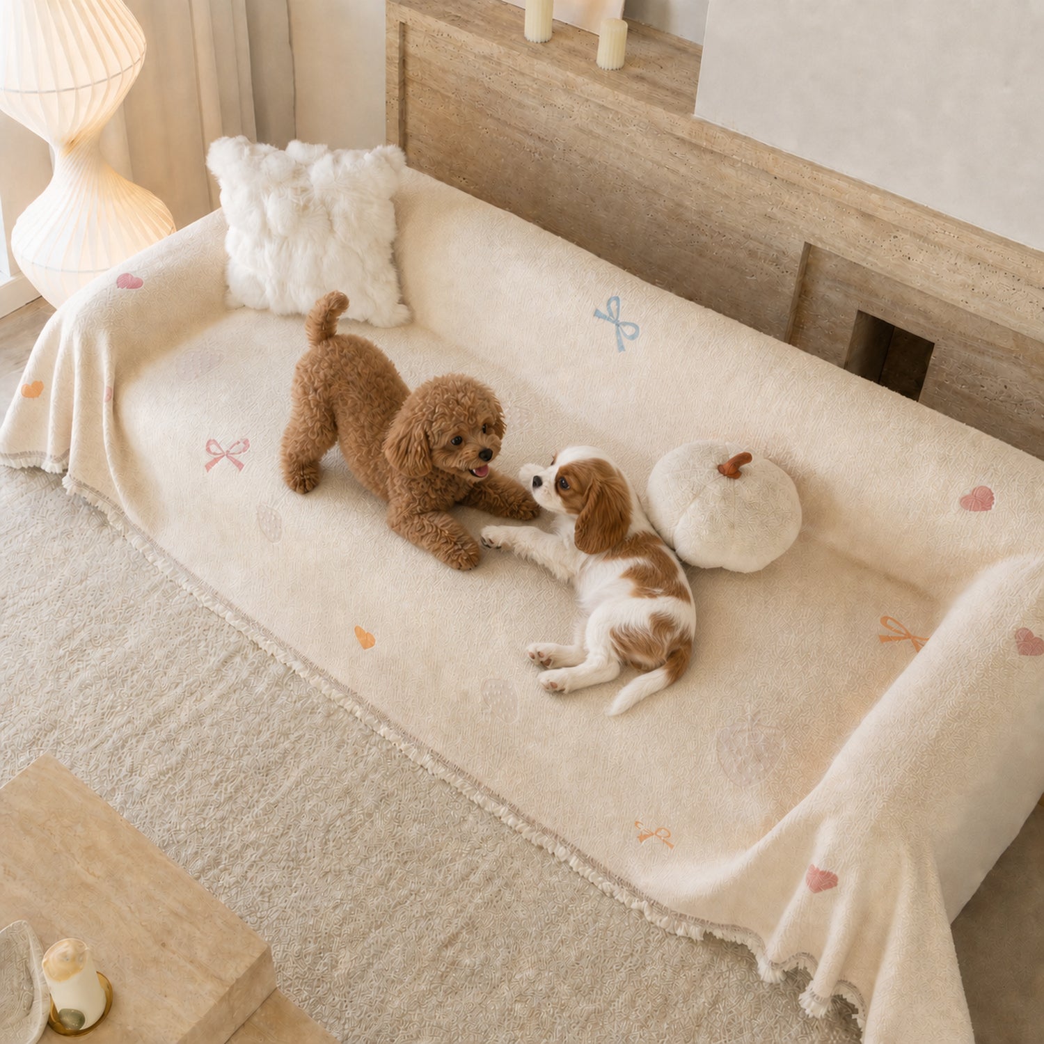 Playful Pet Sofa Throw | Thick Winter Sofa Protector | Machine Washable