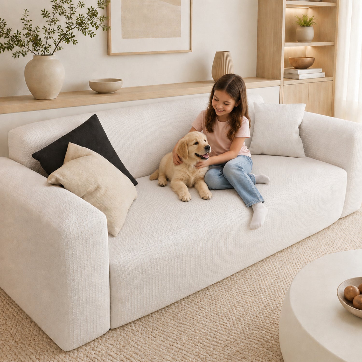 Water-Resistant Stretch Sofa Protector | Full-Wrap Anti-Scratch Cover