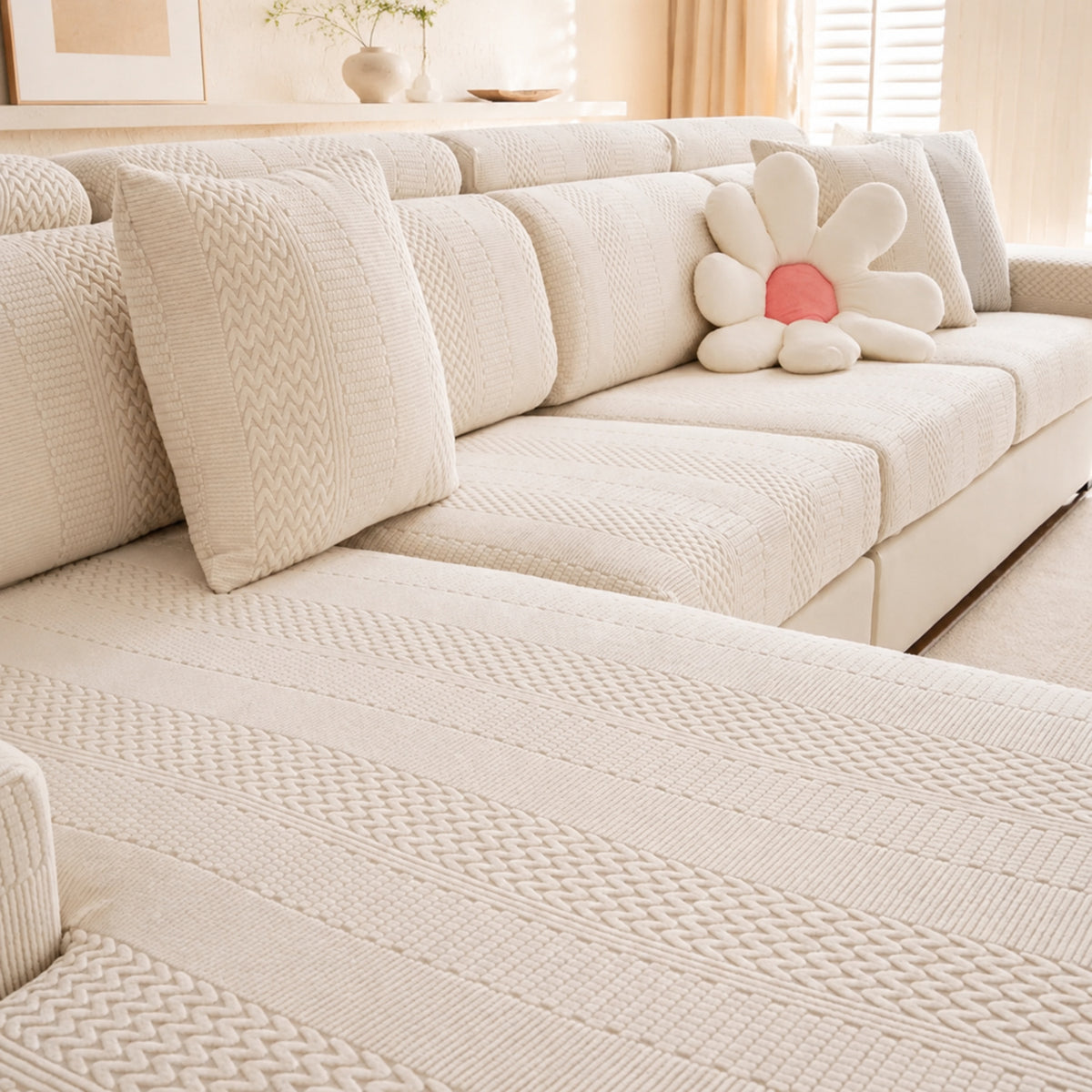 Polar Fleece Sofa Protector | Antistatic Stretch Modular Cover