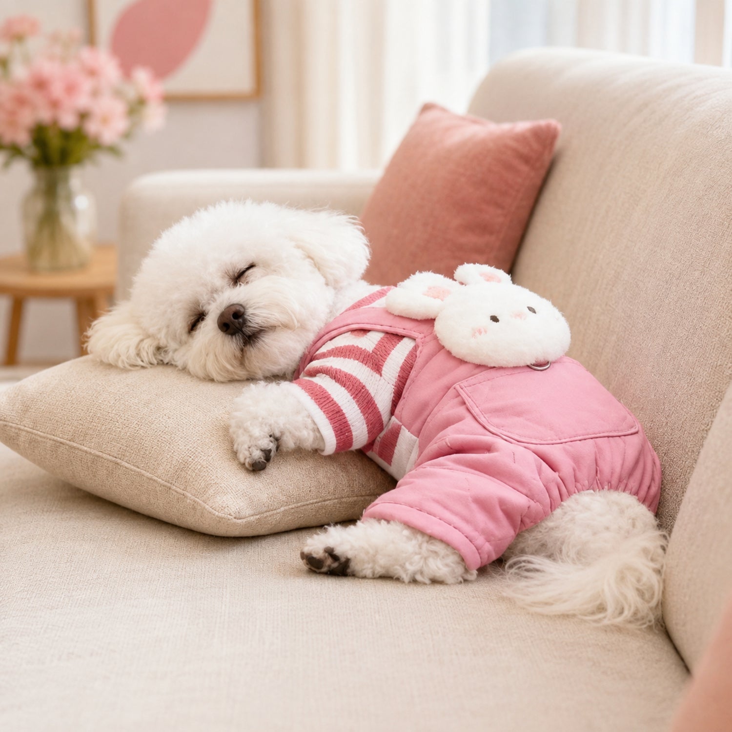 Cuddle Buddy Dog Dungarees | Warm Plush-Lined Autumn & Winter Jumpsuit