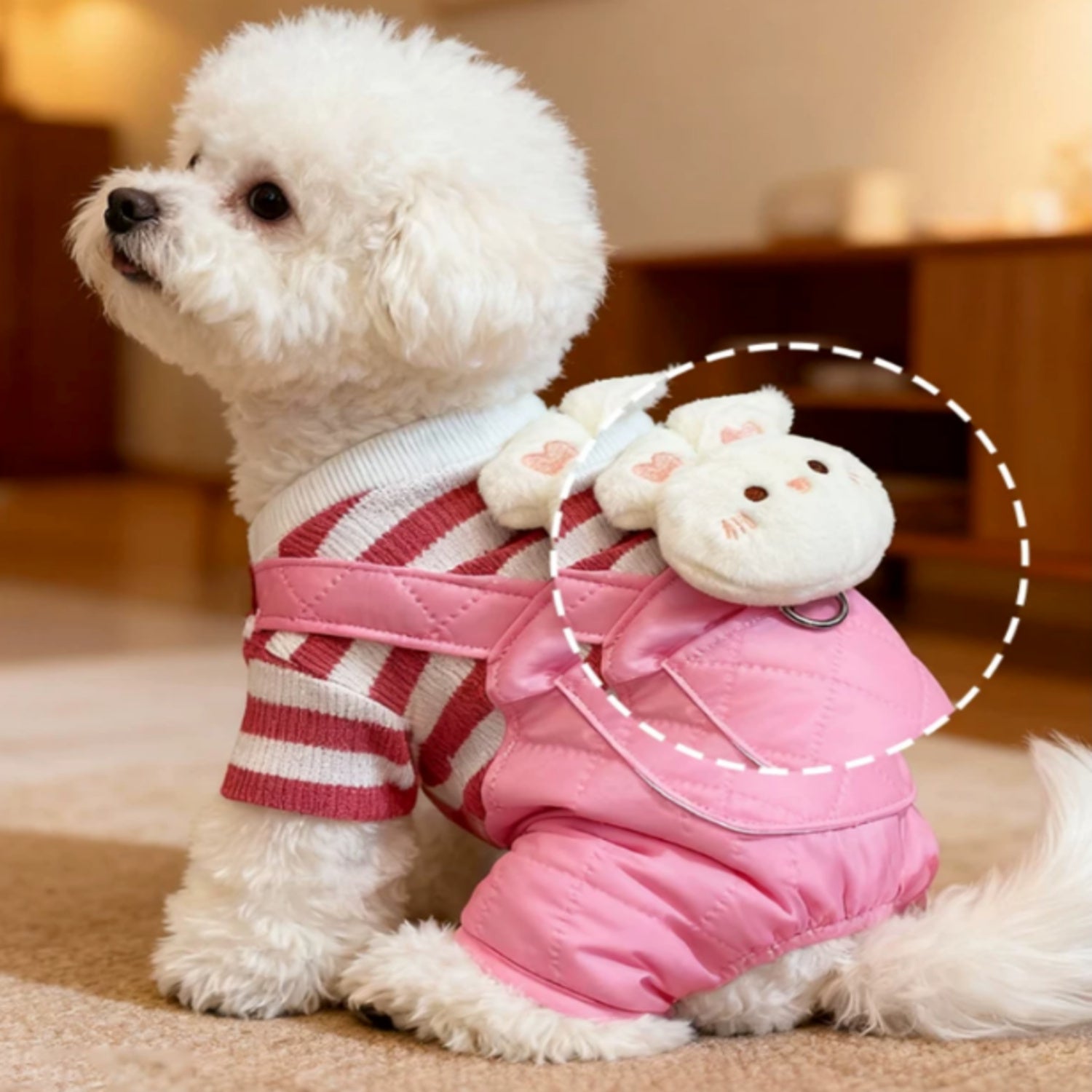 Cuddle Buddy Dog Dungarees | Warm Plush-Lined Autumn & Winter Jumpsuit