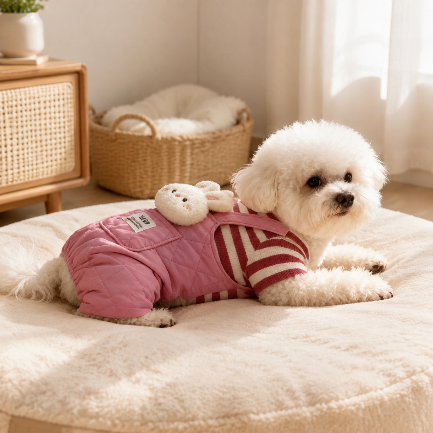 Cuddle Buddy Dog Dungarees | Warm Plush-Lined Autumn & Winter Jumpsuit