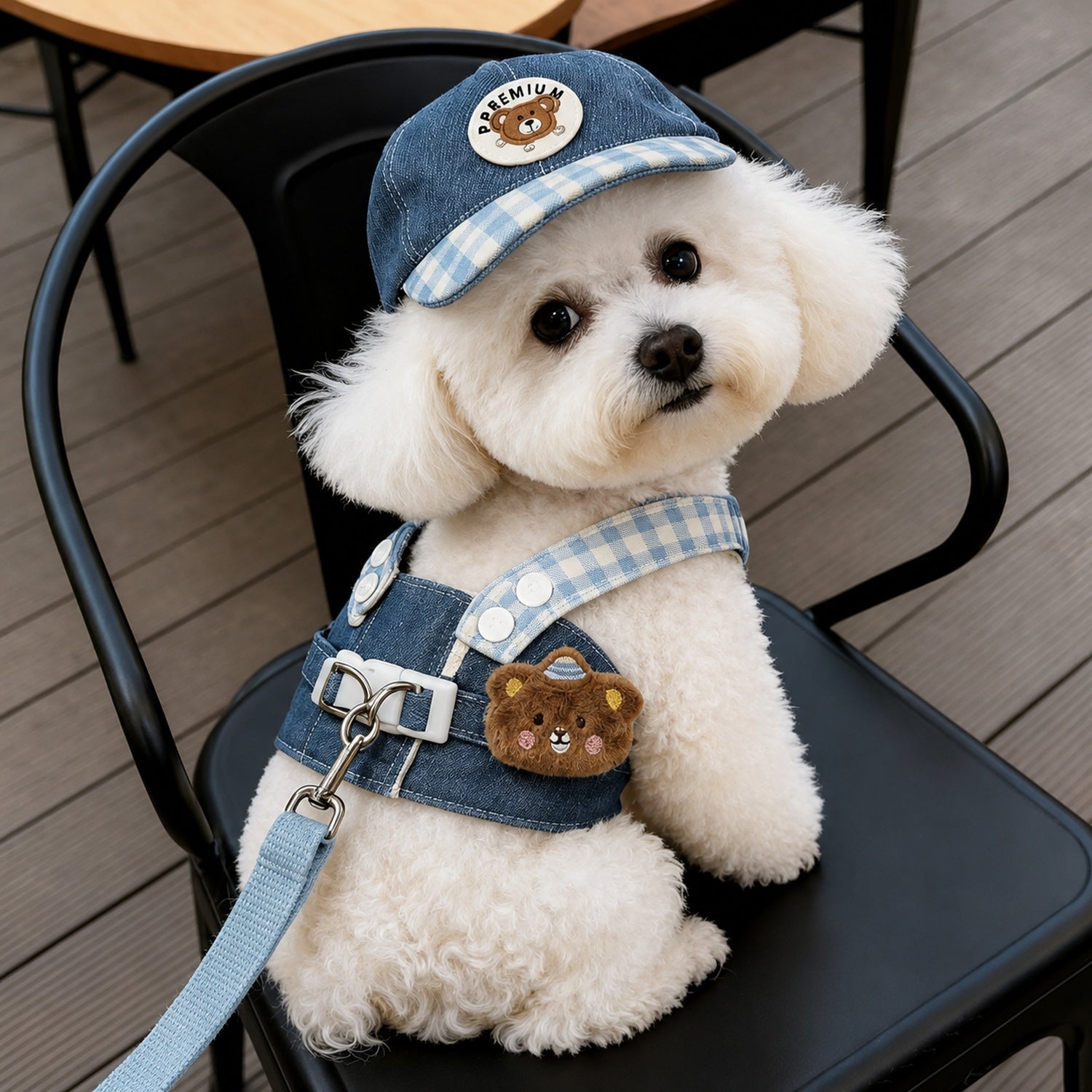 Denim Dog Harness, Lead & Outfit Set | Adjustable Lightweight Dog Walking Set