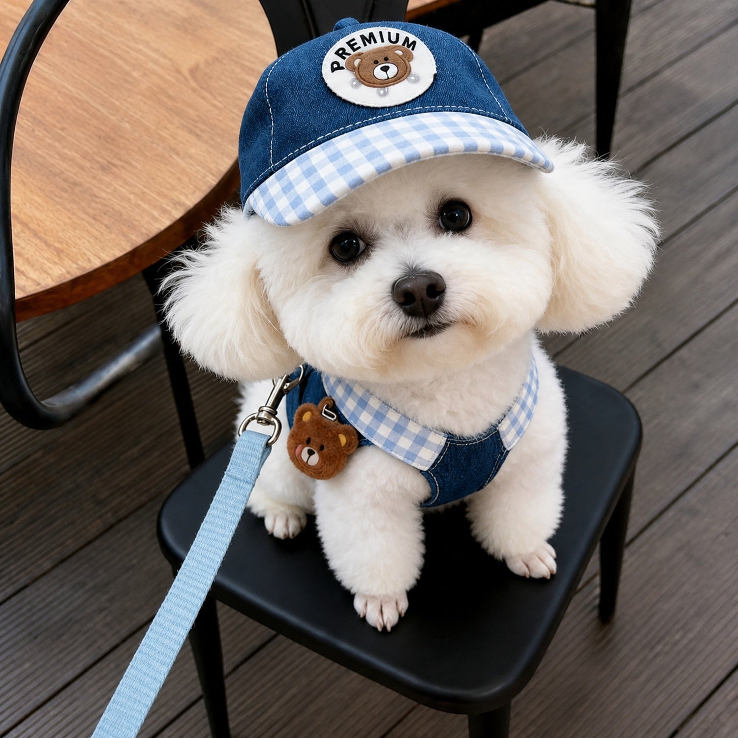 Denim Dog Harness, Lead & Outfit Set | Adjustable Lightweight Dog Walking Set
