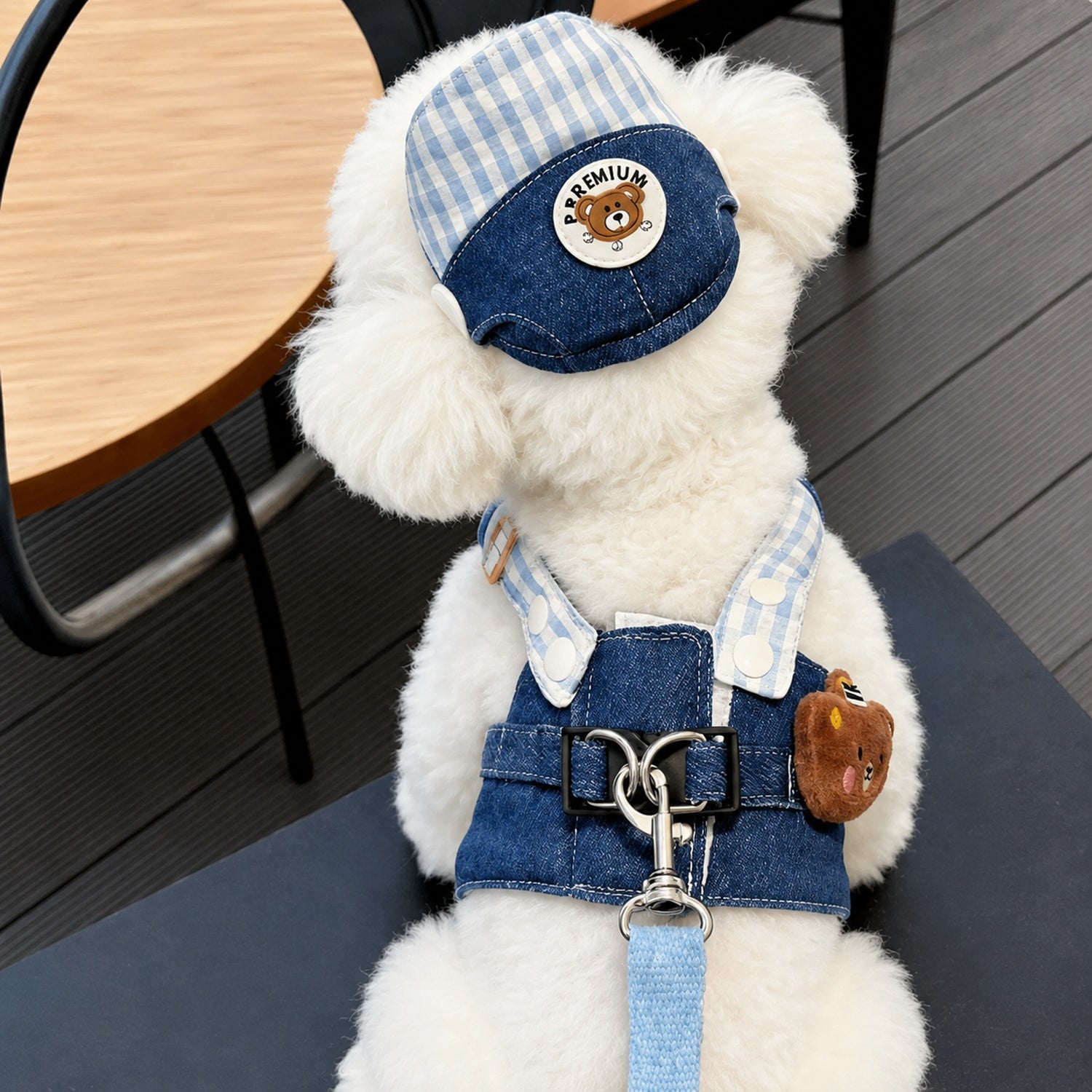 Denim Dog Harness, Lead & Outfit Set | Adjustable Lightweight Dog Walking Set