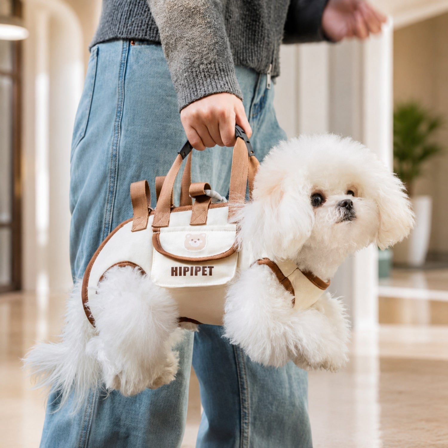 Small Dog Carrier Harness | Hand, Shoulder & Walking Modes | Waterproof Oxford