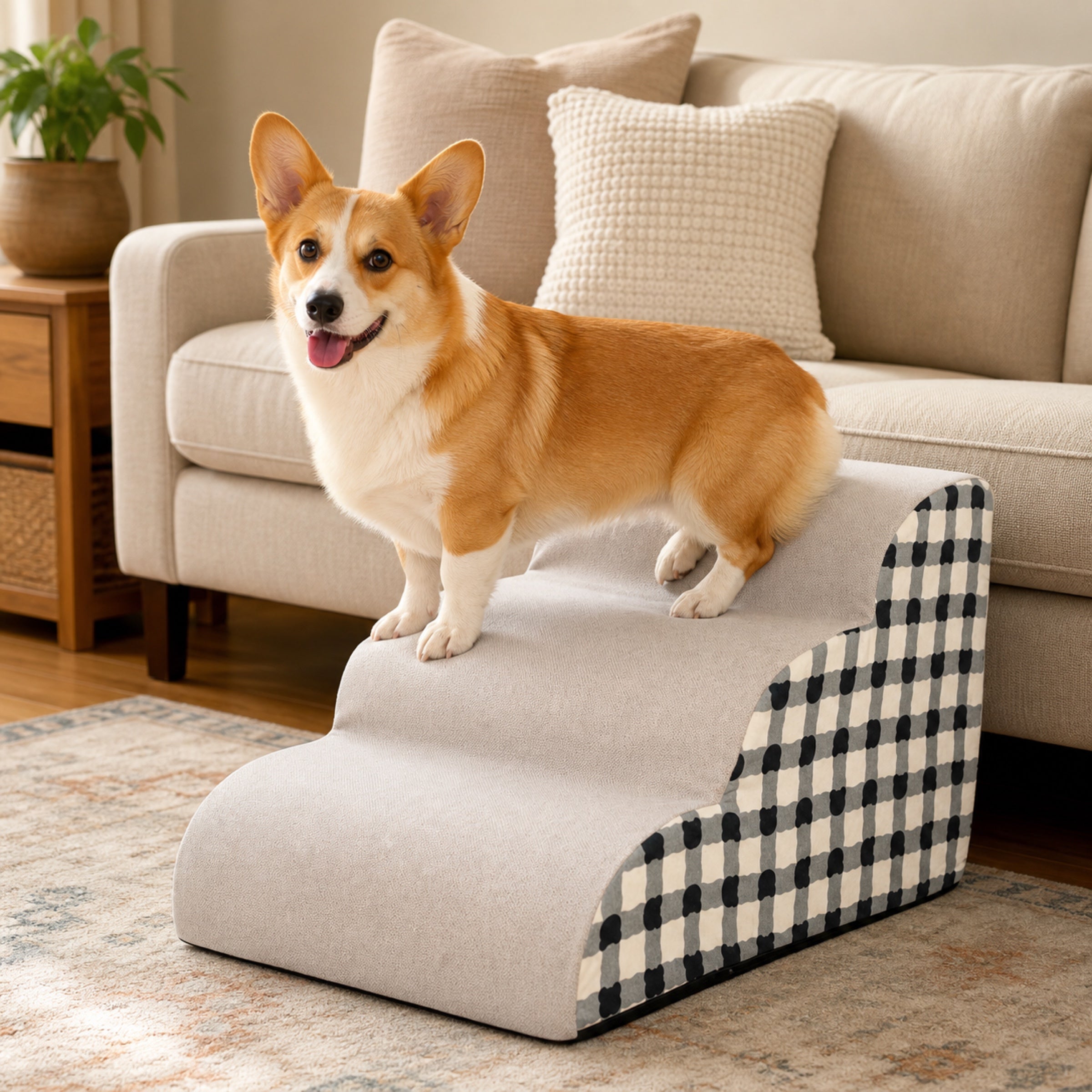 Removable Dog Steps | Foam Pet Climbing Stairs for Sofa Bed | Woofing Deals