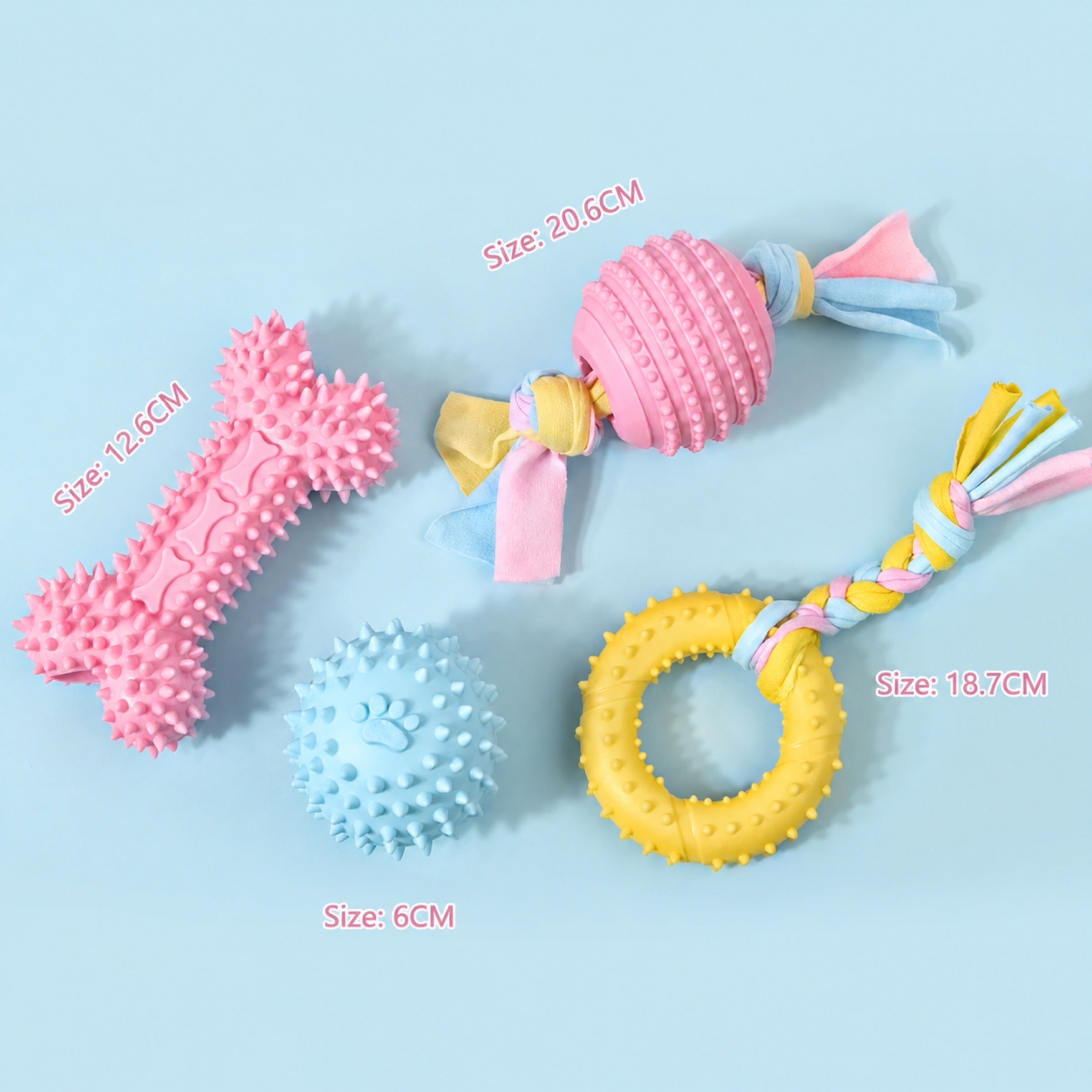 4-Piece Dog Chew Toy Set | Teeth Cleaning & Interactive Puppy Teething Toys