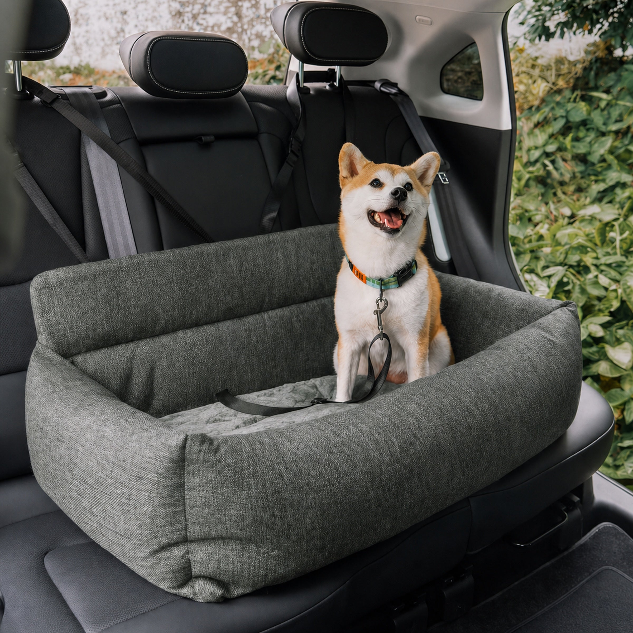 Dog Car Back Seat Bed | Washable Travel Bolster Seat Cover | Woofing Deals