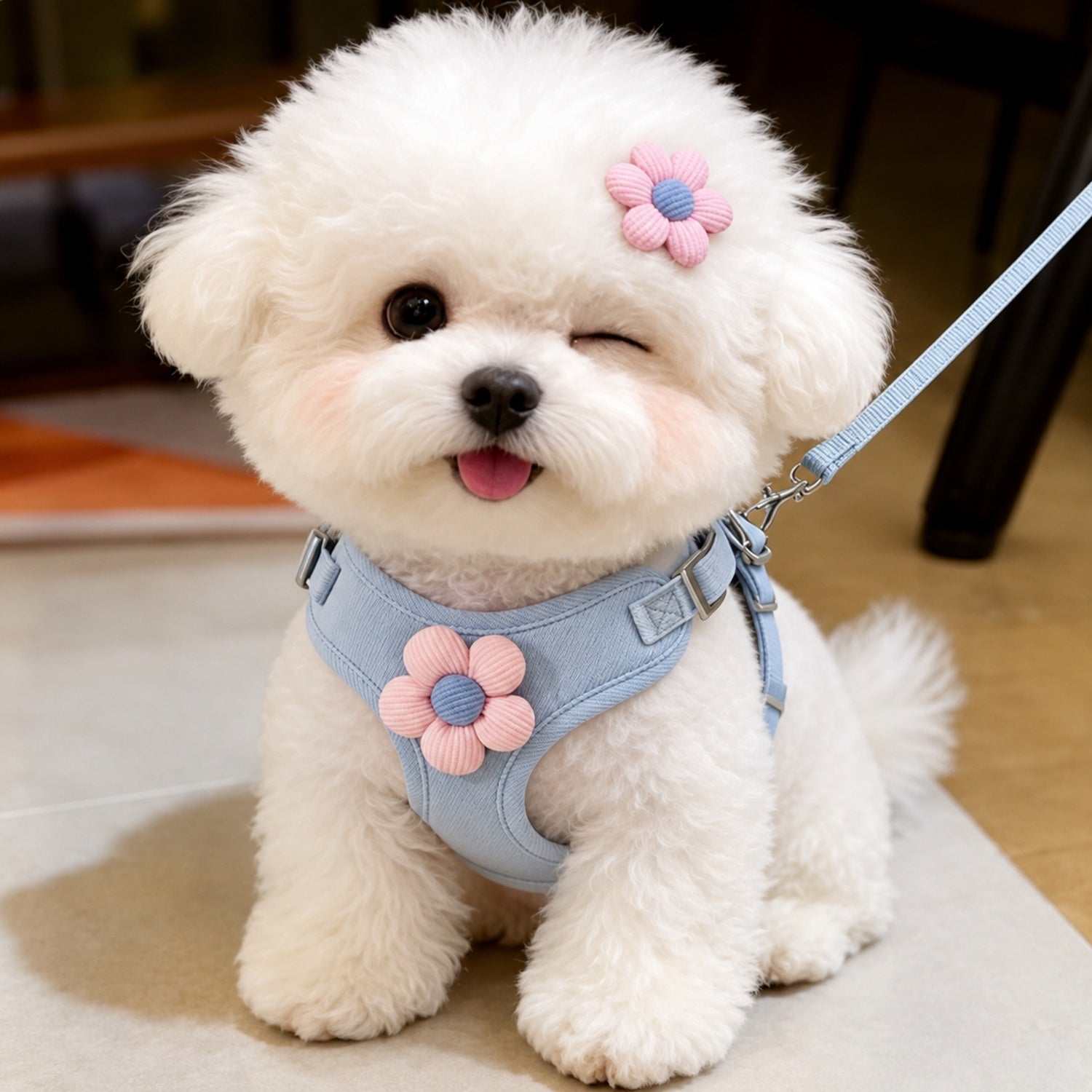 Daisy Dog Harness & Lead Set | Breathable Mesh | Adjustable Anti-Escape Fit