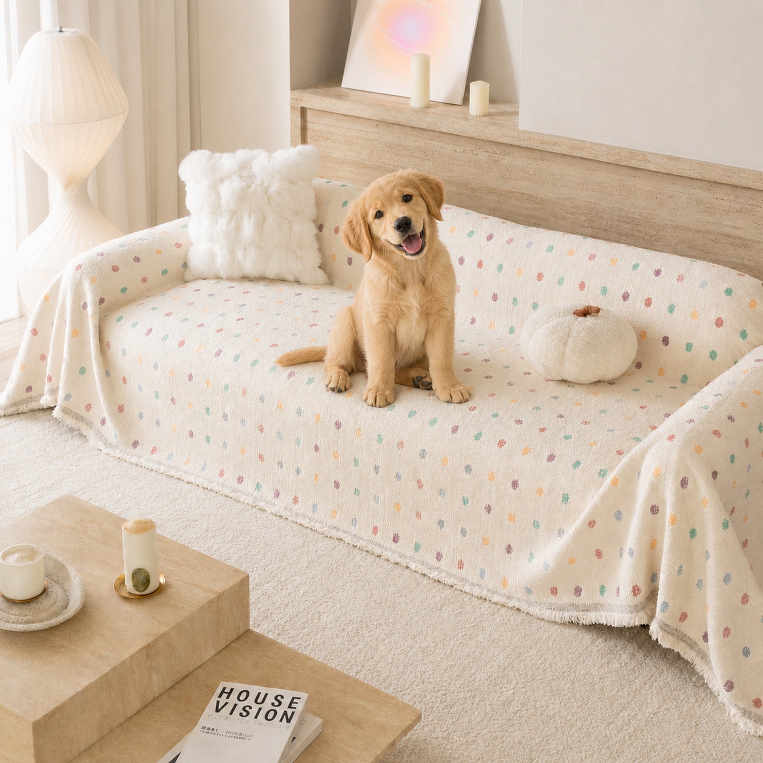 Playful Pet Sofa Throw | Thick Winter Sofa Protector | Machine Washable