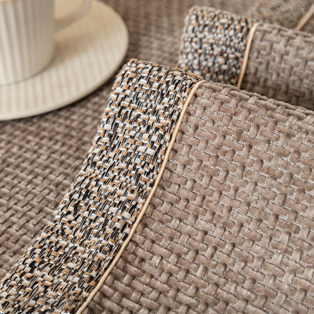 Modern Tweed Chenille Sofa Cover | Anti-Slip Couch Protector | All-Season Furniture Cover | Woofing Deals