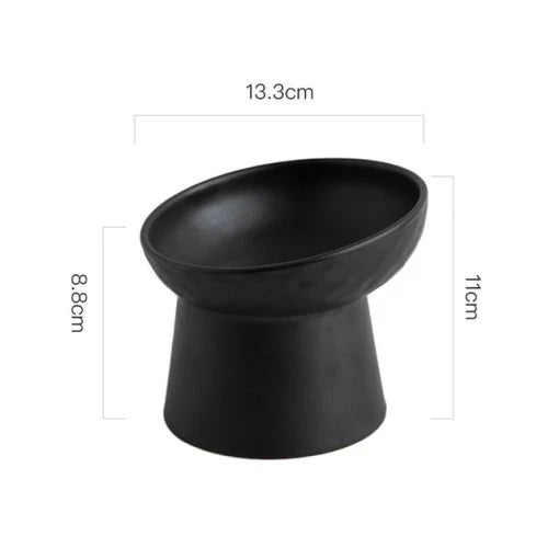 Nordic Tilted Cat Bowl | Ceramic Raised Feeder | Ergonomic Design | Easy Clean | Woofing Deals