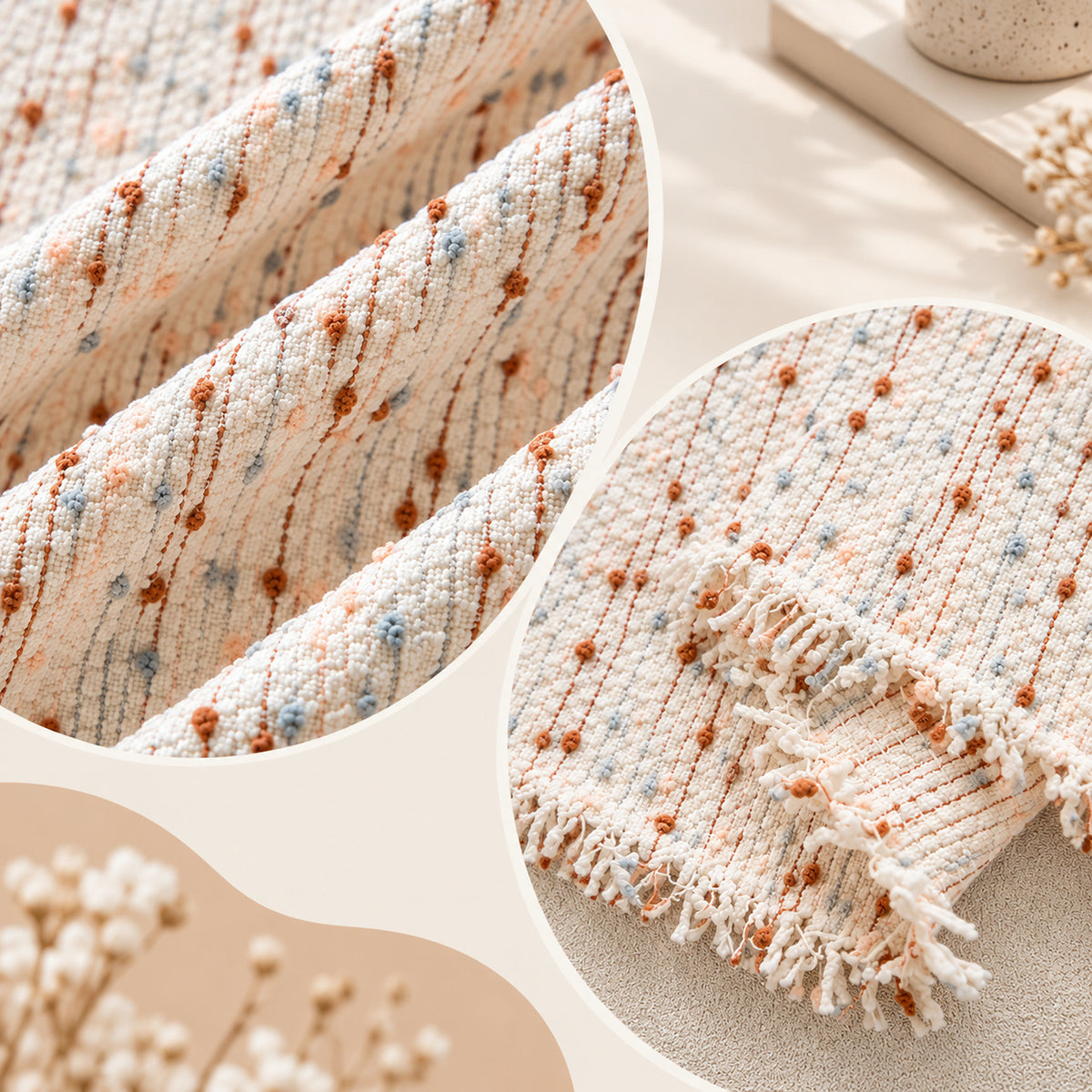 Pastel Colour Chenille Sofa Cover | Non-Slip & Machine-Washable