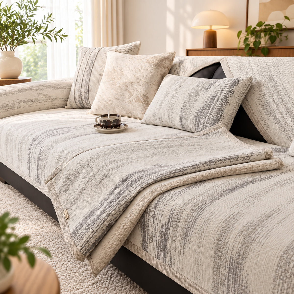 Sofa Cover & Chenille Sofa Throw | Non-Slip & Machine-Washable
