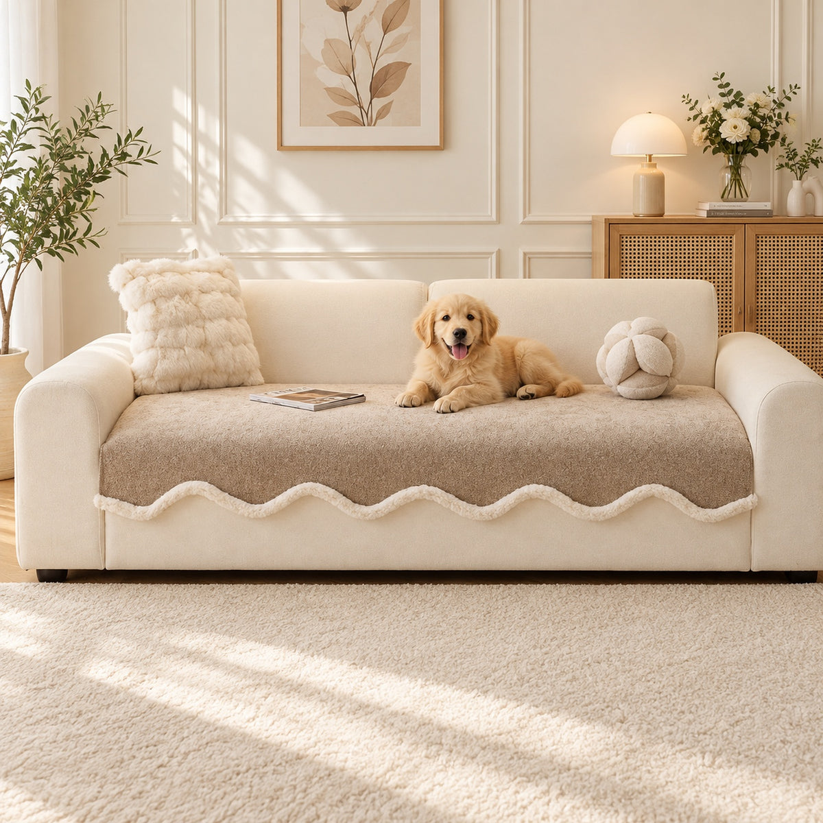 Sofa Cover | Chenille Sofa Protector | Non-Slip & Machine Washable
