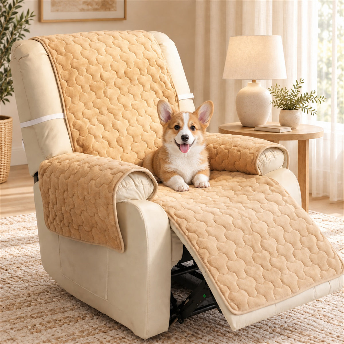 One-Piece Sofa & Recliner Cover | Non-Slip, Machine Washable