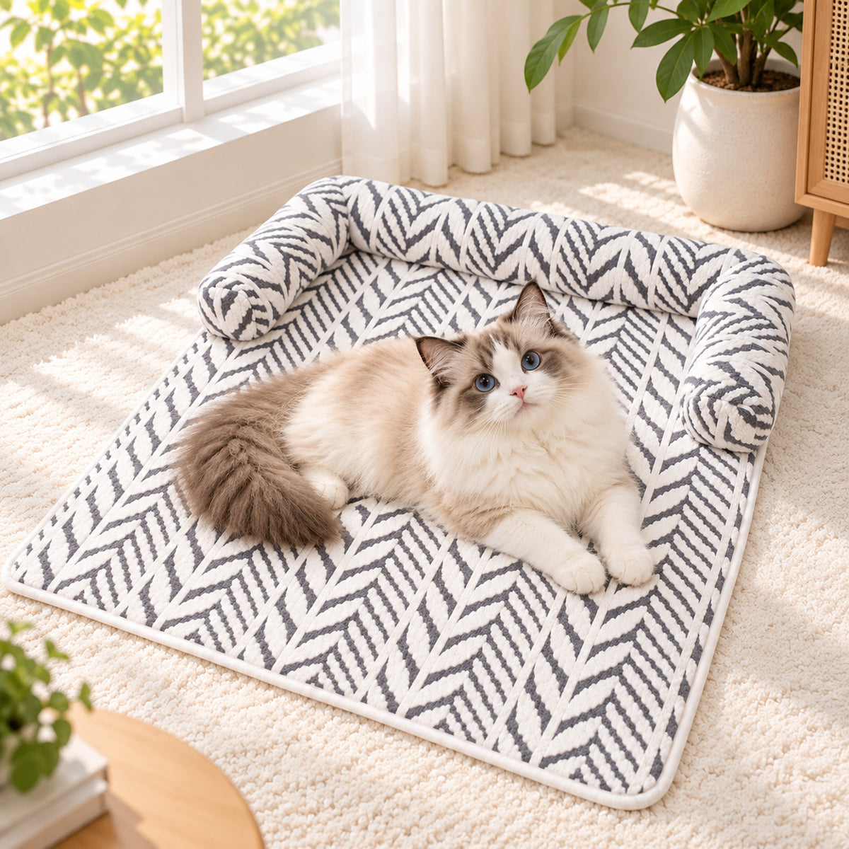 Dog Bed & Cat Bed | Flannel Sofa Mat | Machine Washable | Scratch-Resistant