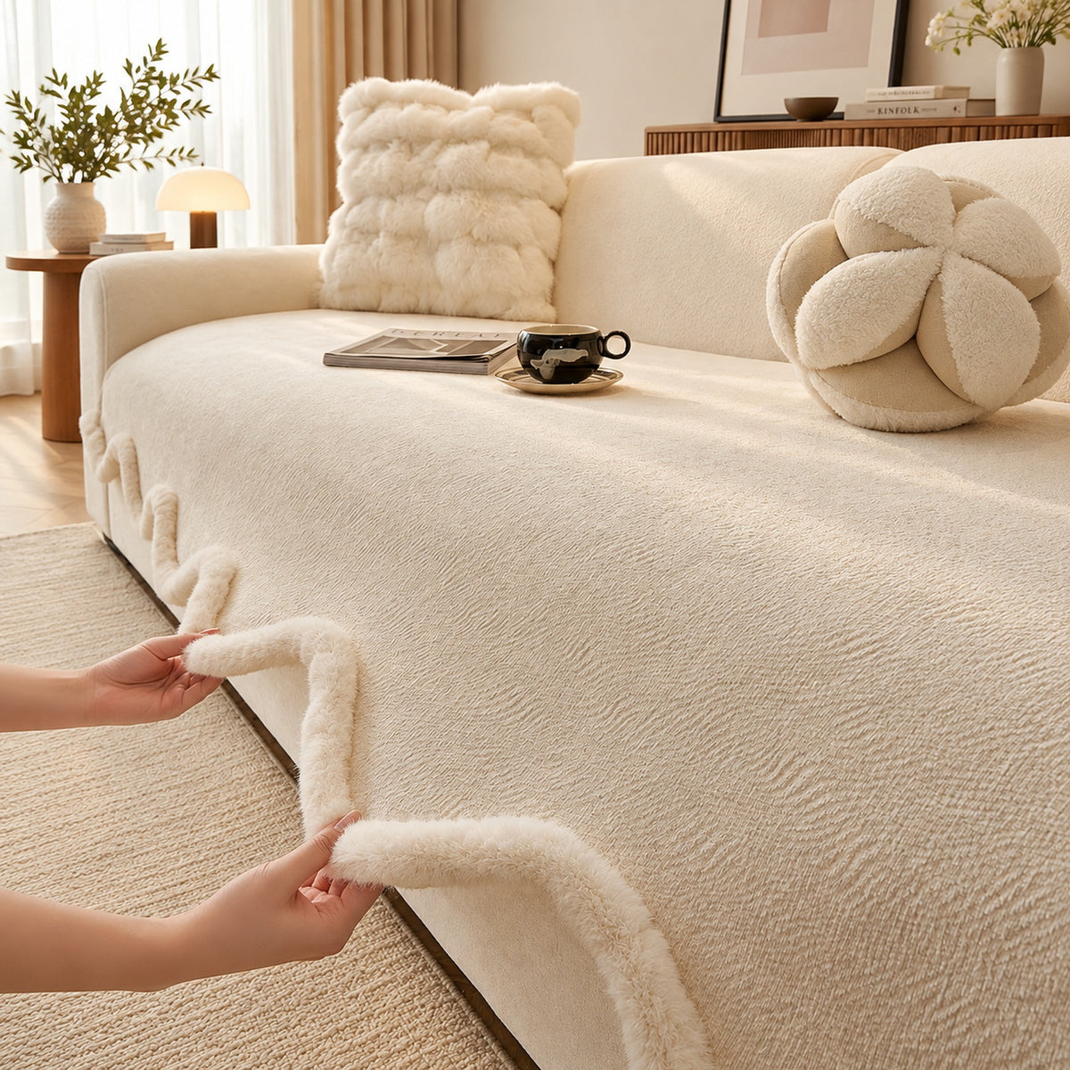 Sofa Cover | Chenille Sofa Protector | Non-Slip & Machine Washable