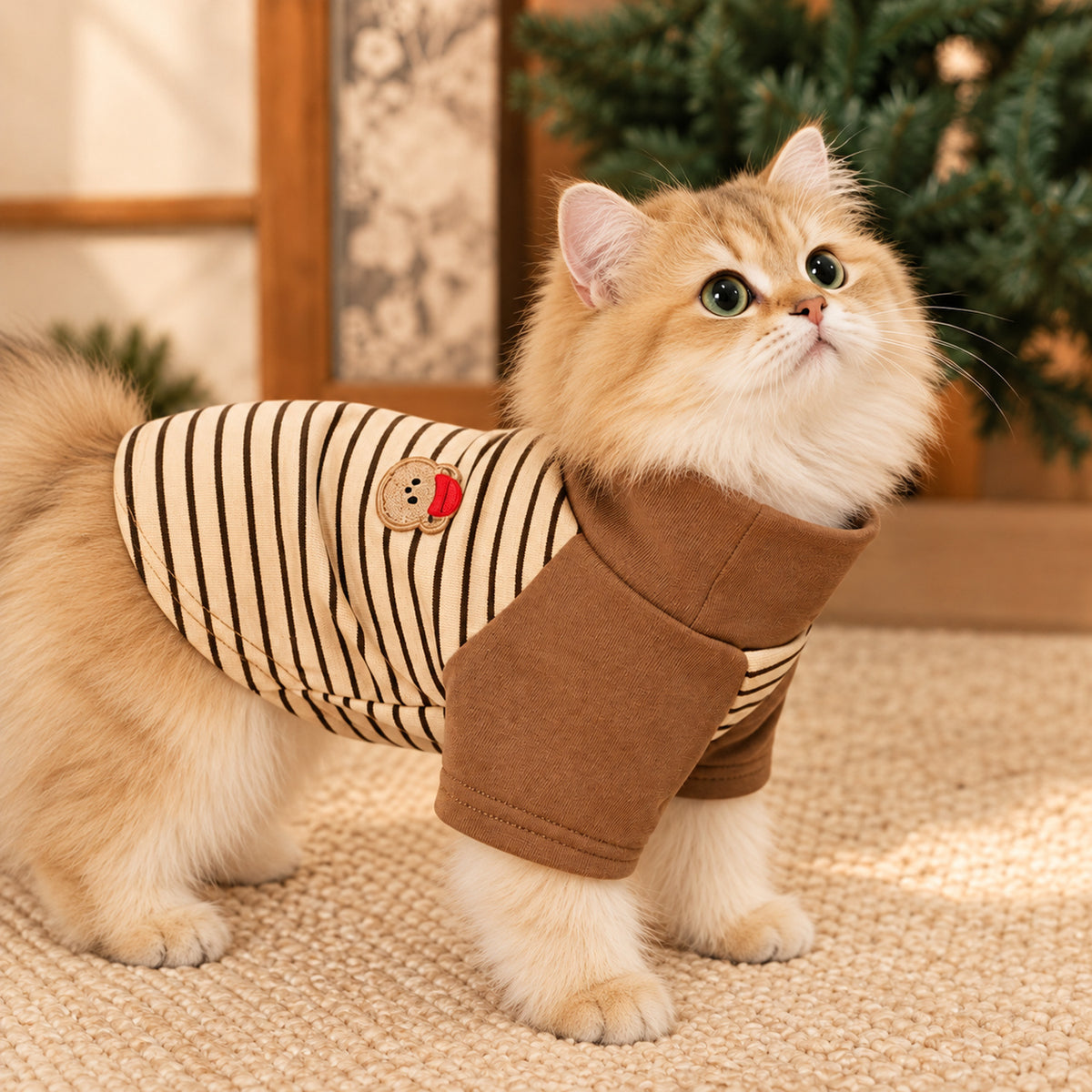 Striped Dog & Cat Jumper | Soft Fleece for Winter