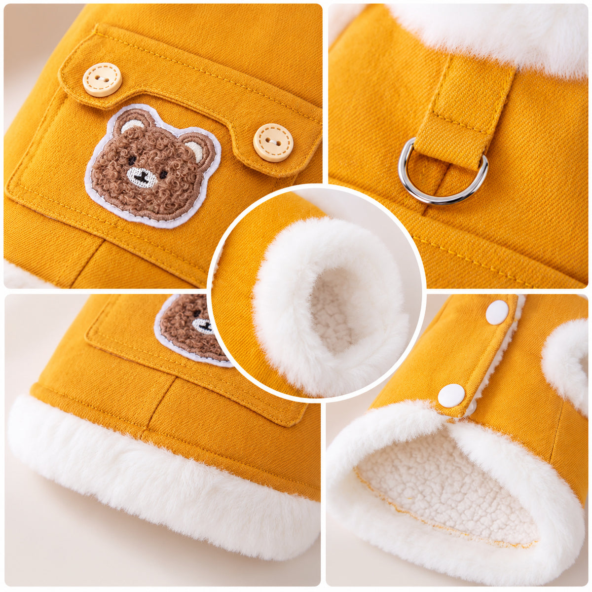 Winter Dog Jumper with Teddy Bear Pocket | Cosy Pet Sweater