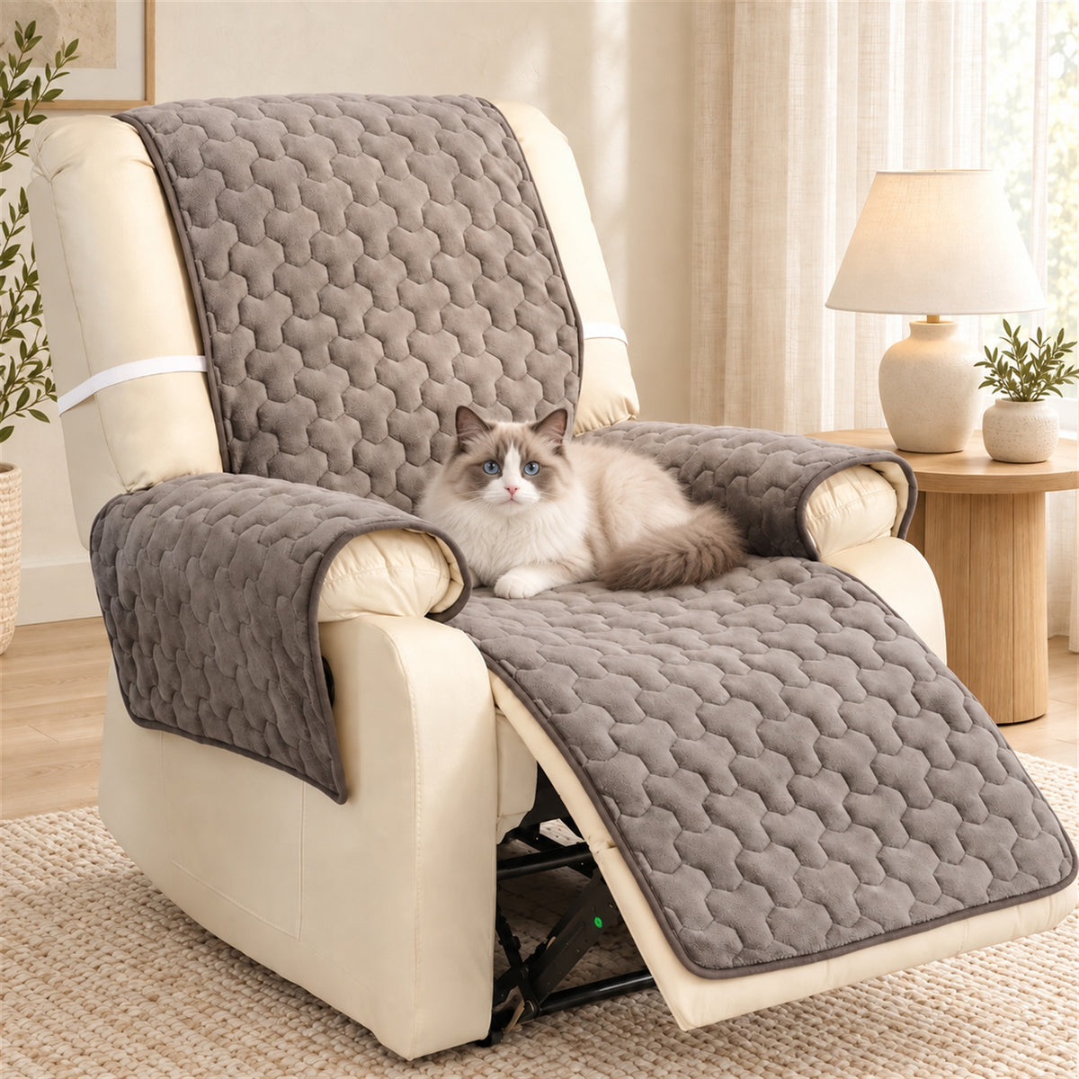 One-Piece Sofa & Recliner Cover | Non-Slip, Machine Washable
