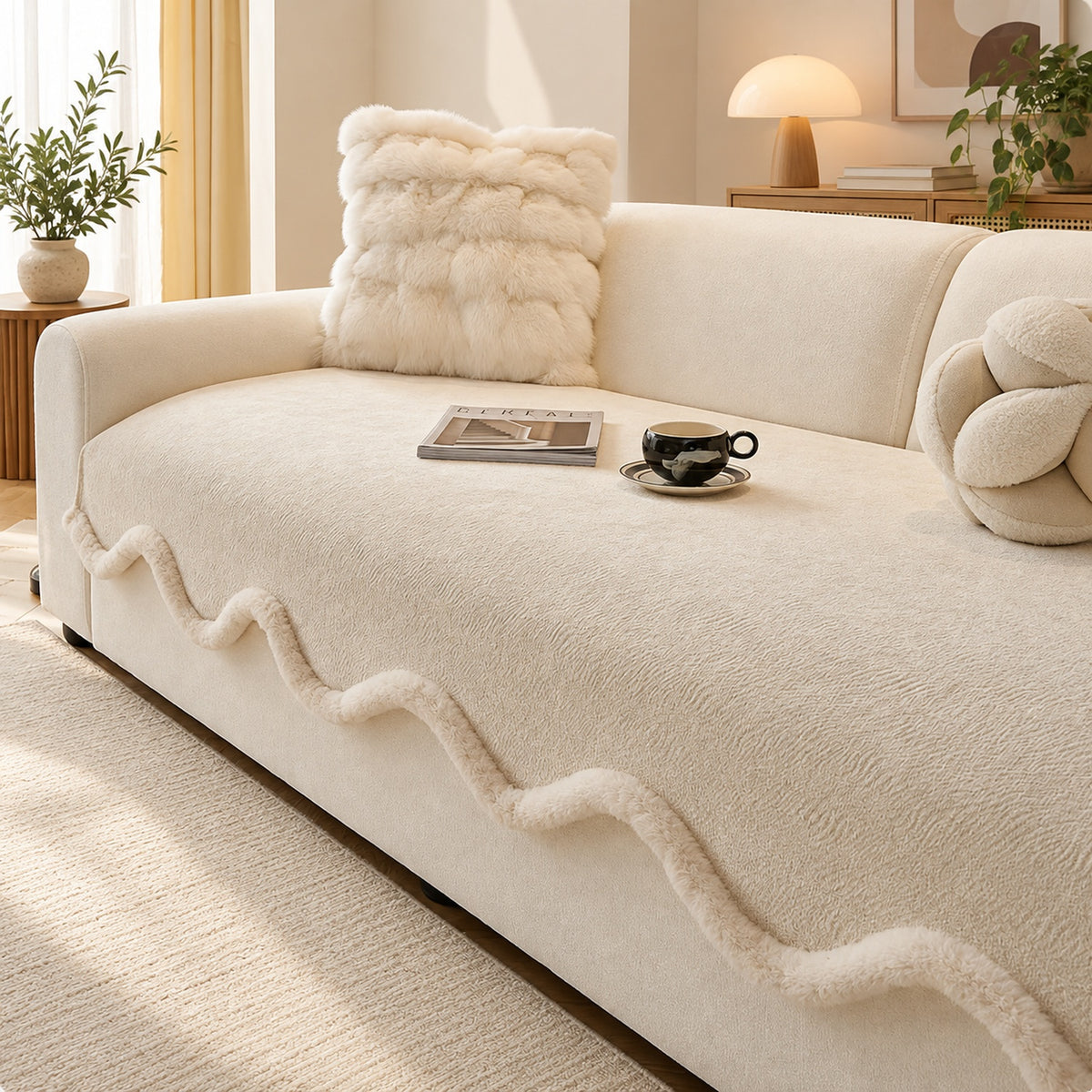 Sofa Cover | Chenille Sofa Protector | Non-Slip & Machine Washable