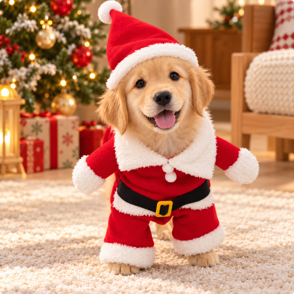 Christmas Dog Outfit | Santa Claus Costume with Hat for Dog & Cat