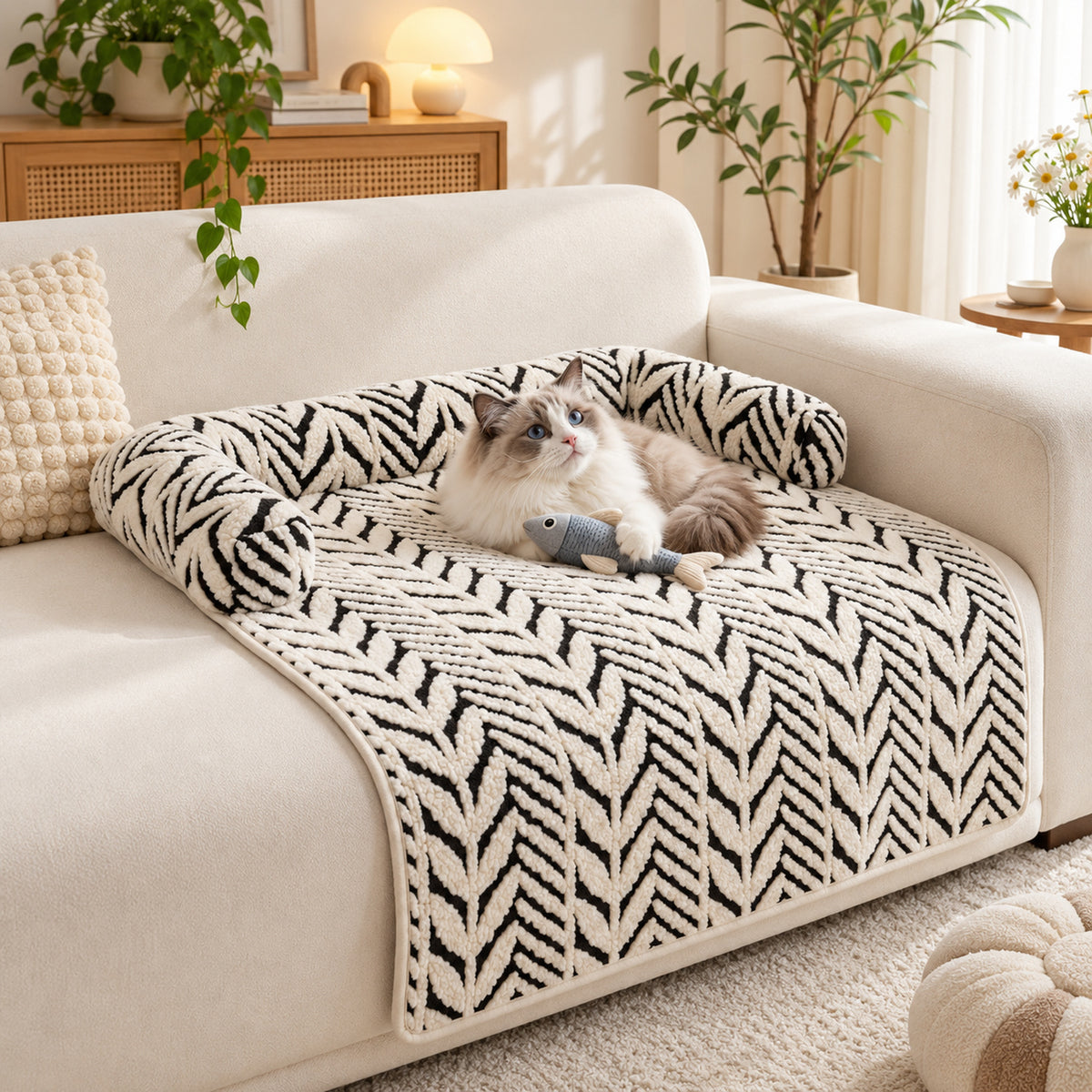 Dog Bed & Cat Bed | Flannel Sofa Mat | Machine Washable | Scratch-Resistant