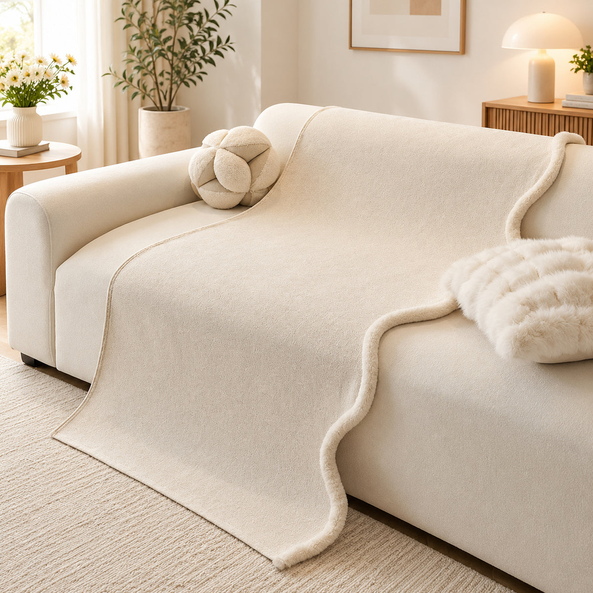 Sofa Cover | Chenille Sofa Protector | Non-Slip & Machine Washable