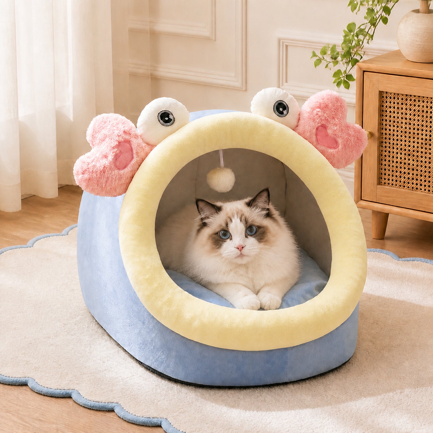 Monster Fish Pet House | Plush Washable Bed for Cats & Small Dogs