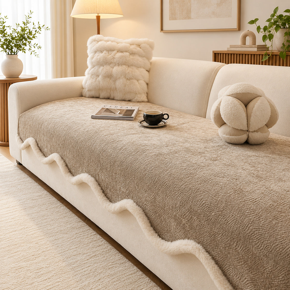 Sofa Cover | Chenille Sofa Protector | Non-Slip & Machine Washable