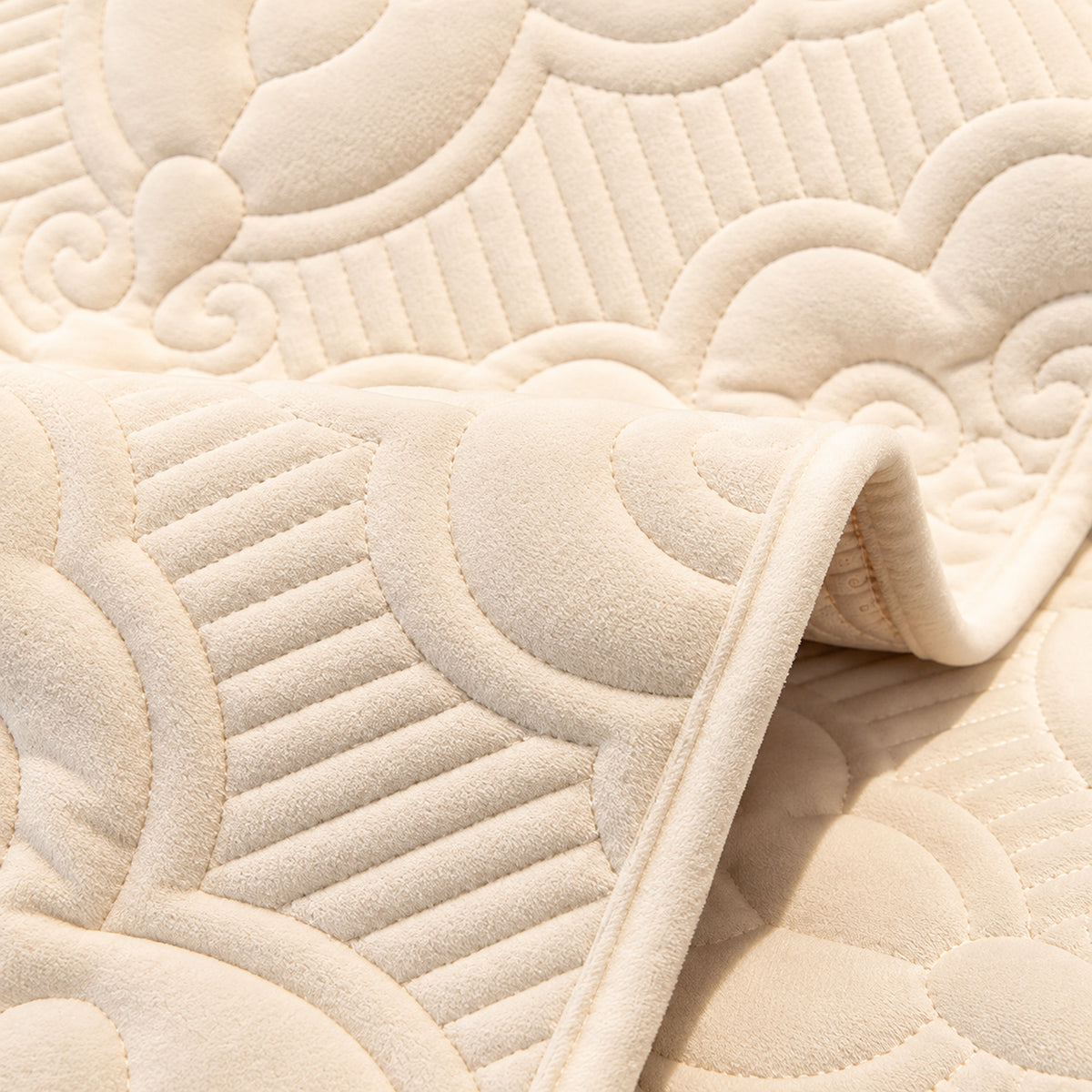 Sculpted Bloom Sofa Cover | Plush Polyester | Non-Slip & Washable