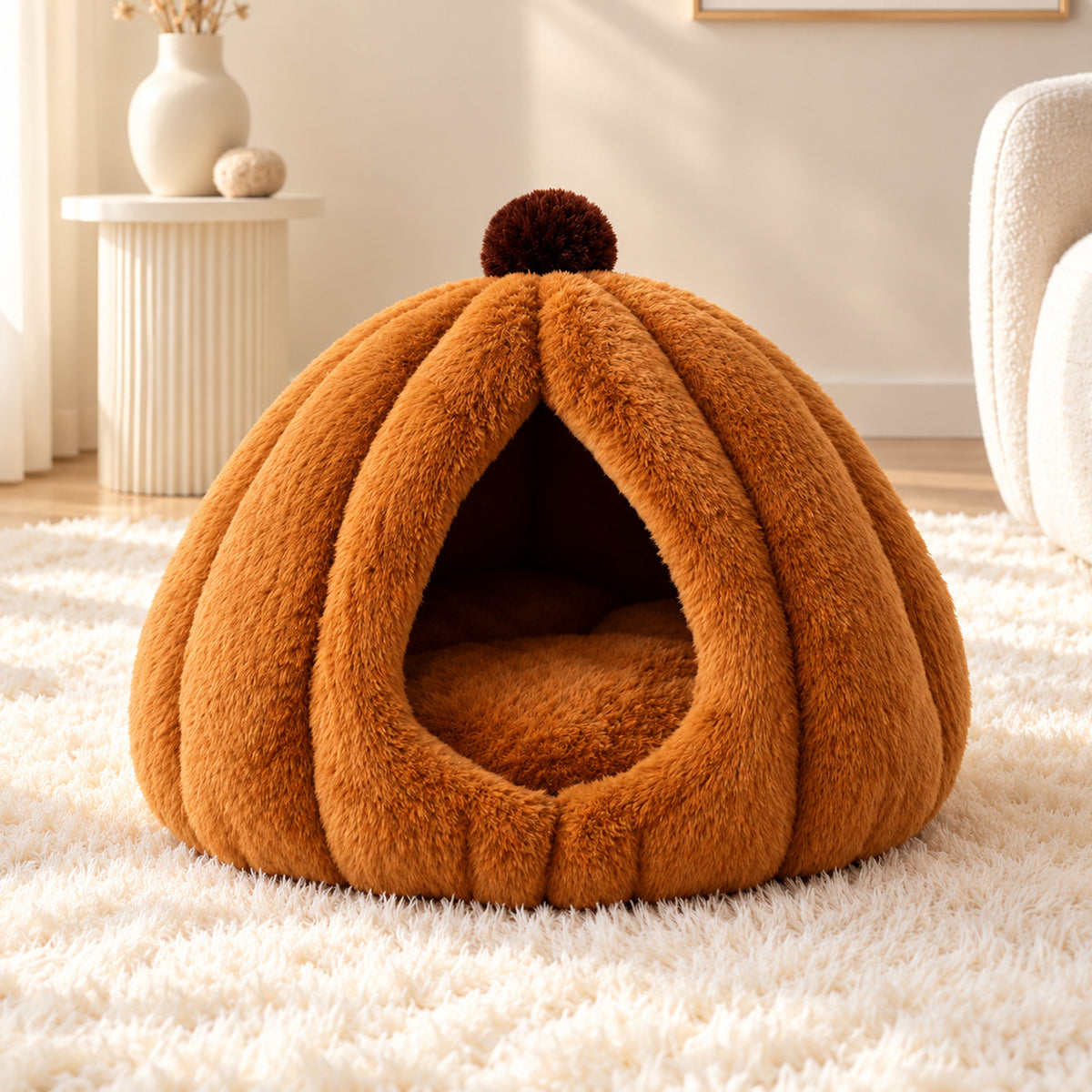 Pumpkin Cat Bed & Dog Bed | Cosy Winter Cave