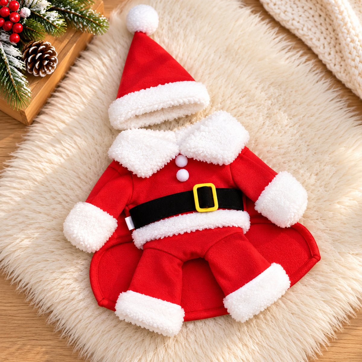 Christmas Dog Outfit | Santa Claus Costume with Hat for Dog & Cat