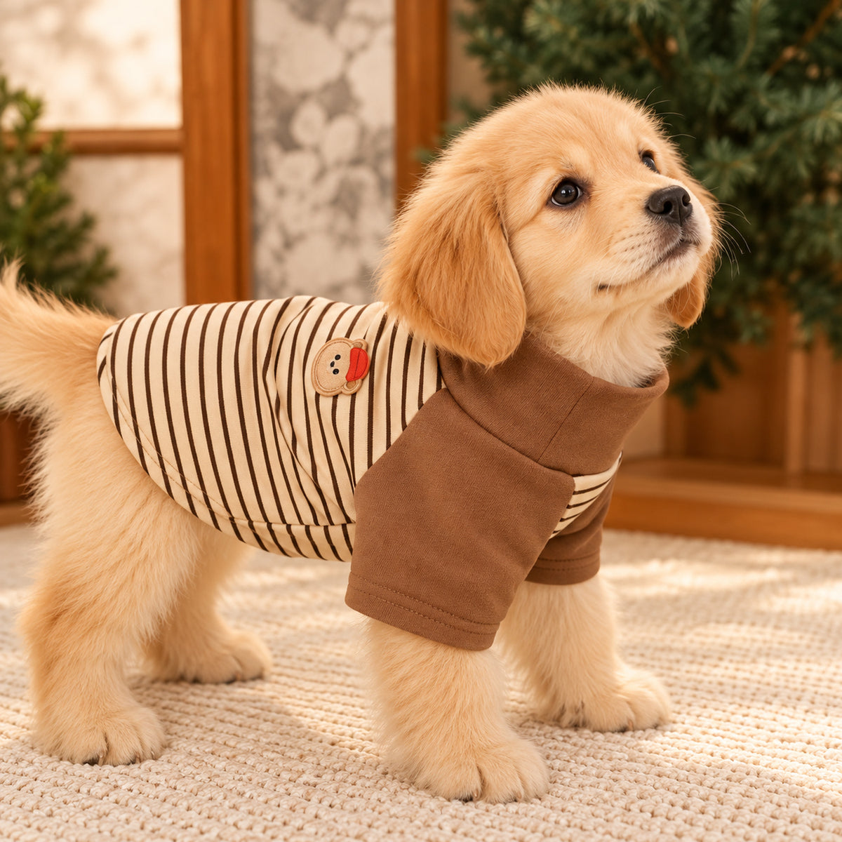 Striped Dog & Cat Jumper | Soft Fleece for Winter