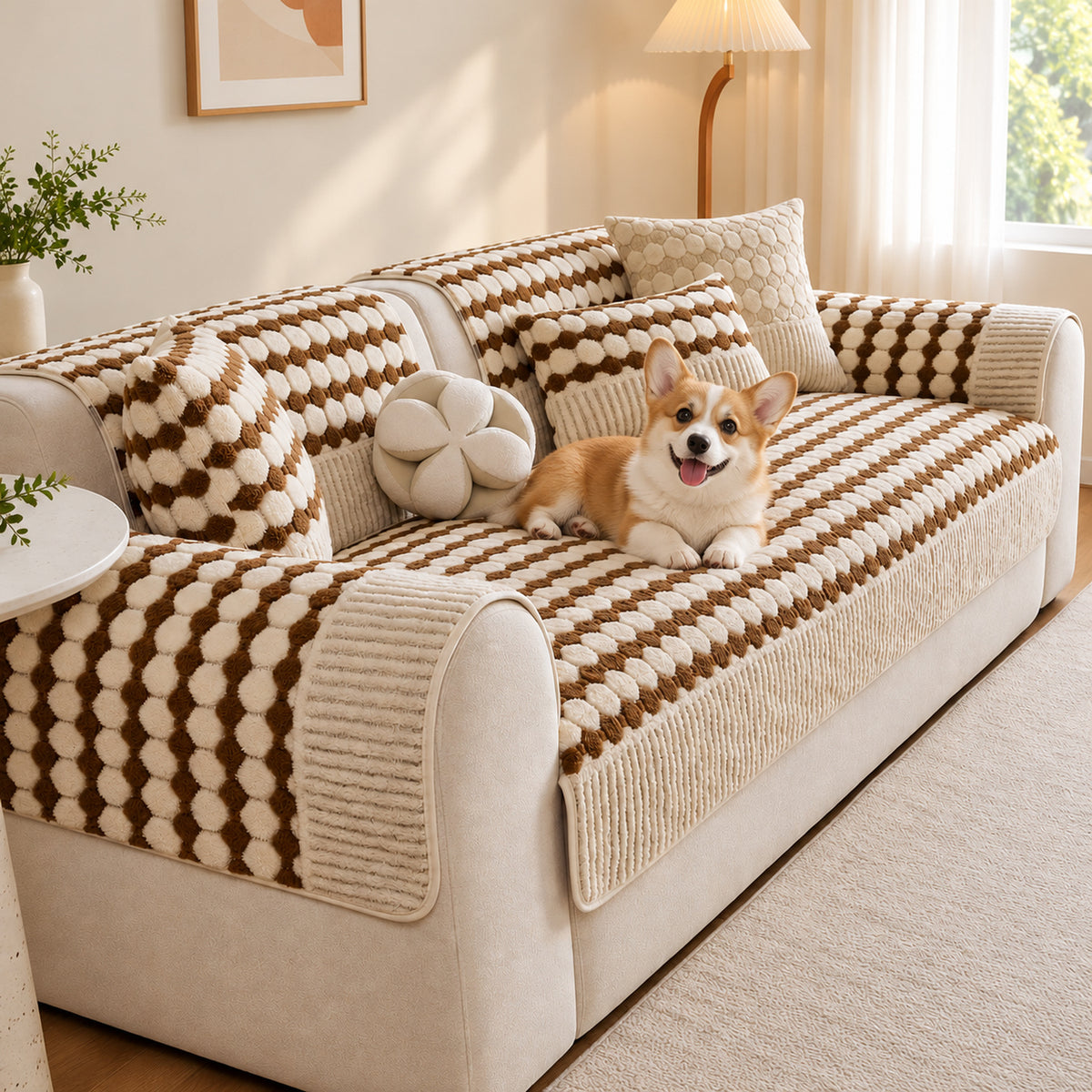 Bubble Textured Sofa Cover | Non-Slip Washable | Sofa Protector