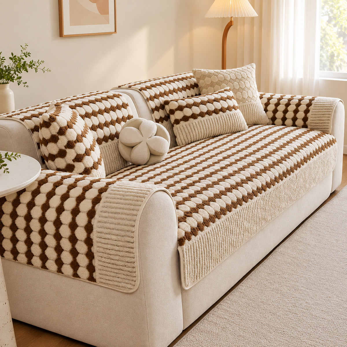 Bubble Textured Sofa Cover | Non-Slip Washable | Sofa Protector