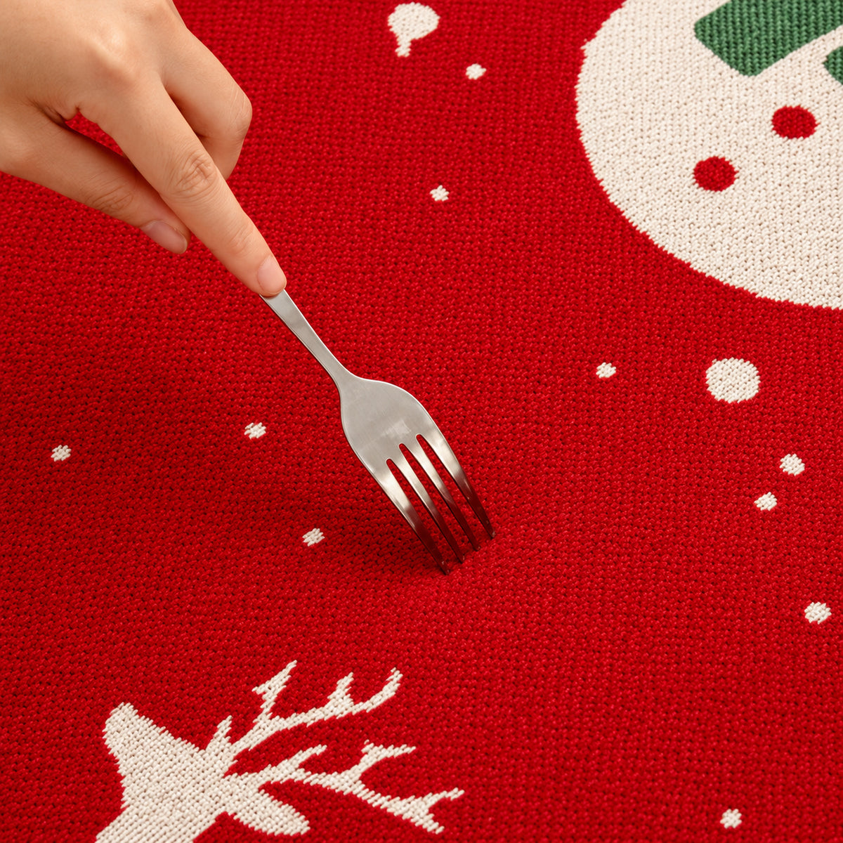 Christmas Sofa Cover | Red Chenille | Non-Slip & Washable