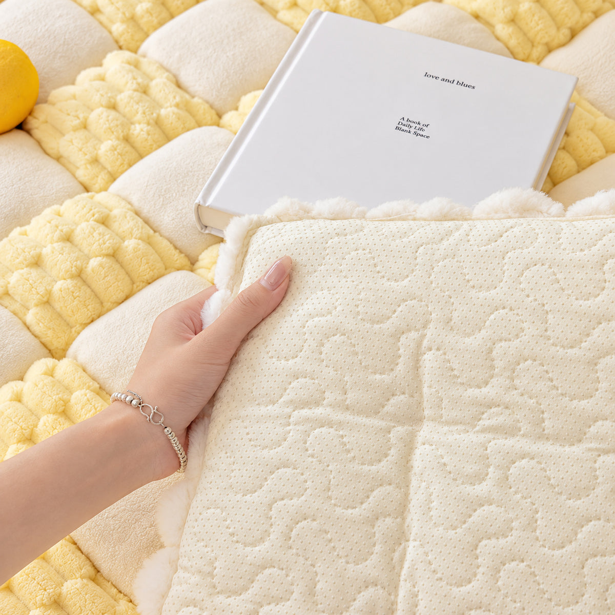 Quilted Plush Sofa Cover | Non-Slip Sofa Protector | Machine Washable