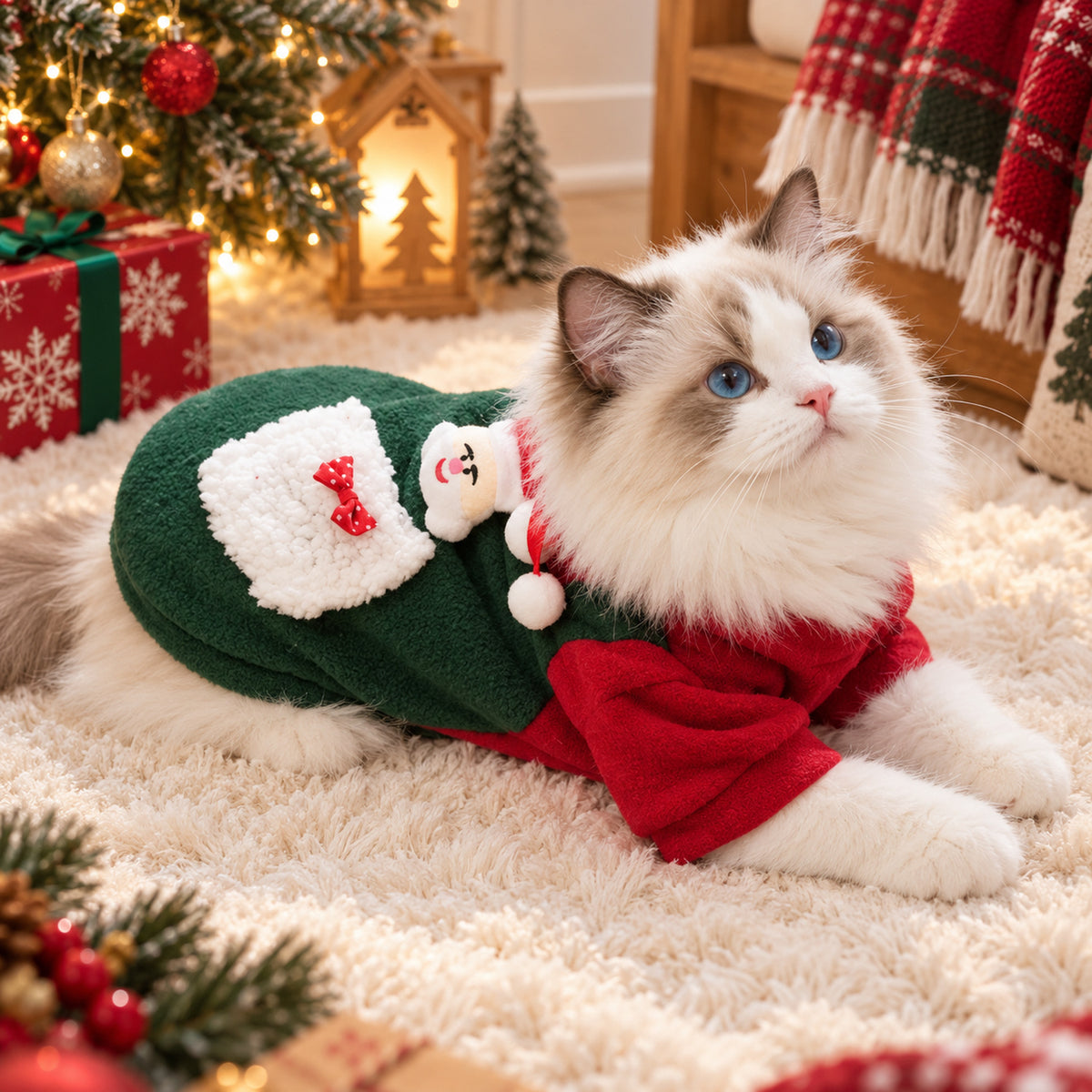 Dog Christmas Jumper | Santa & Reindeer Outfit for Dogs & Cats