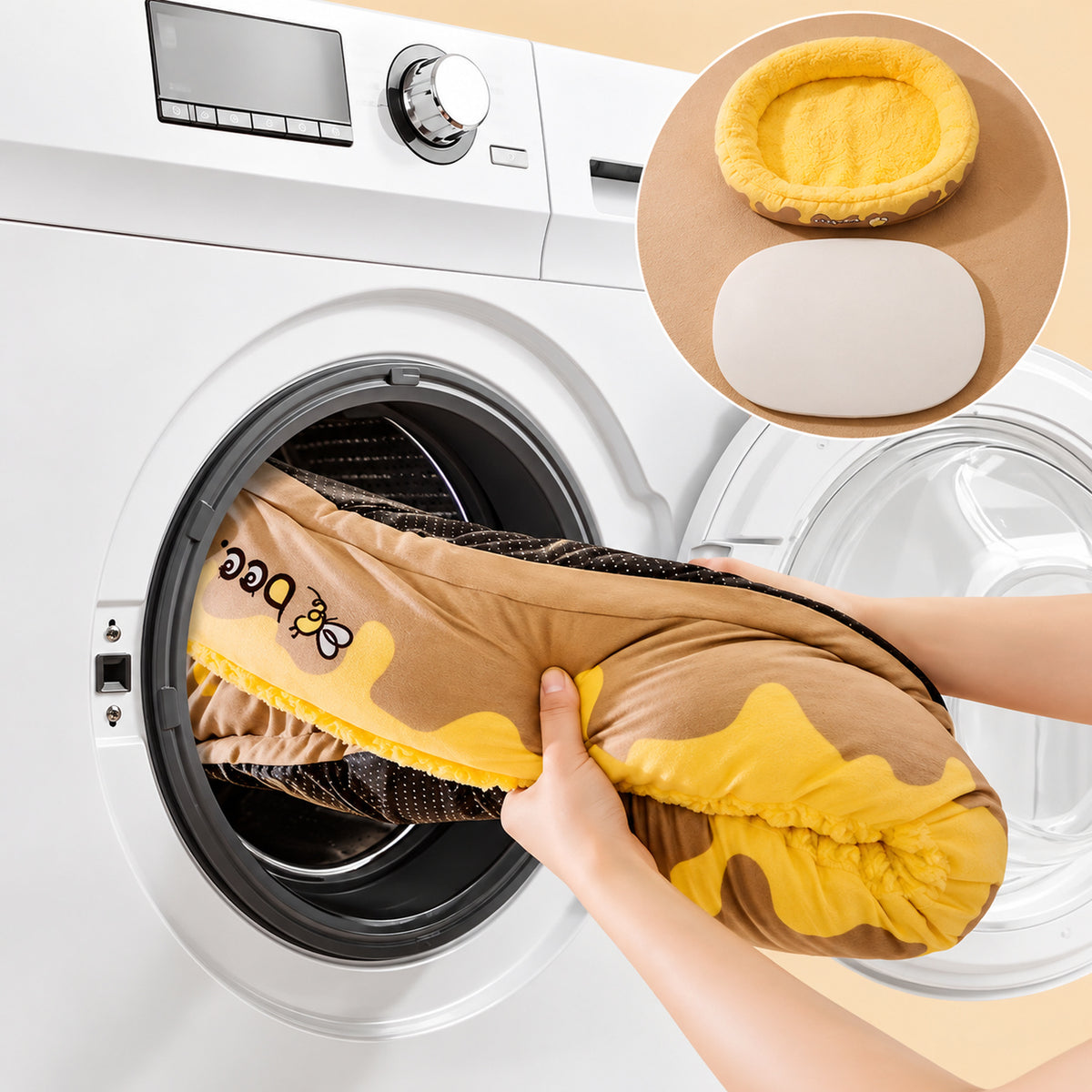 Honey Pot Dog Bed & Cat Bed | All-Season Washable Pet Bed | Flannel