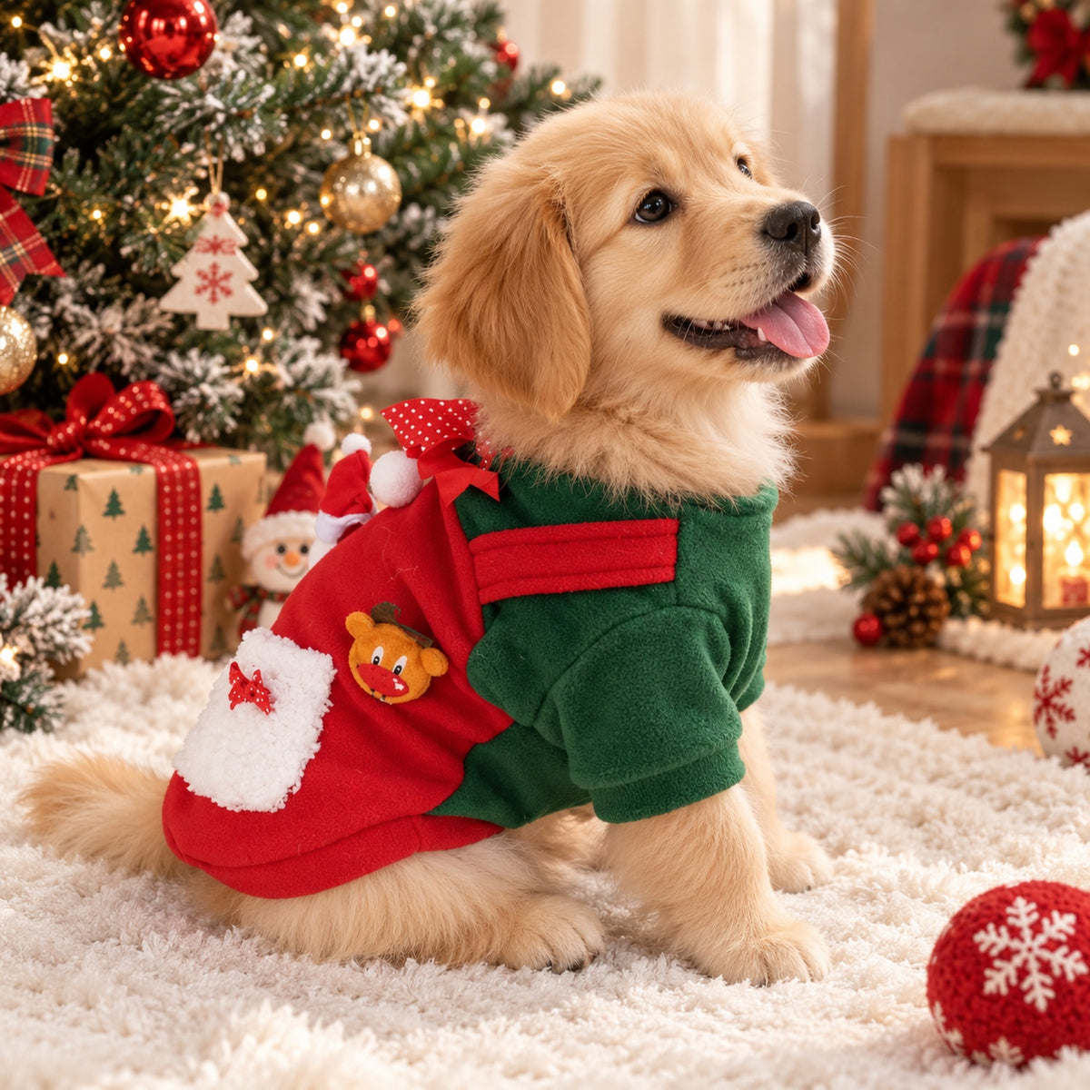 Dog Christmas Jumper | Santa & Reindeer Outfit for Dogs & Cats
