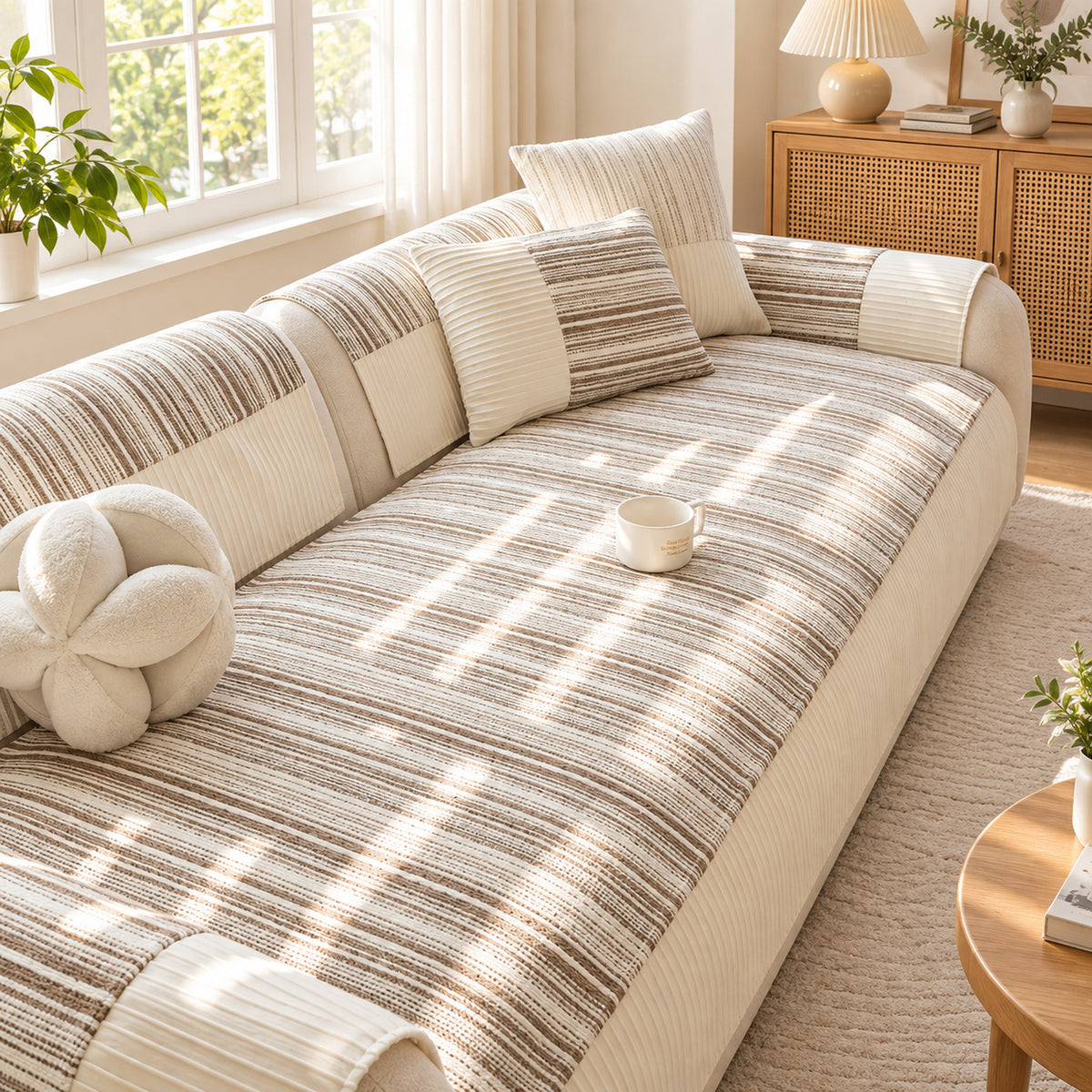 Chenille Sofa Cover | Cat-Scratch-Resistant, Non-Slip Sofa Protector