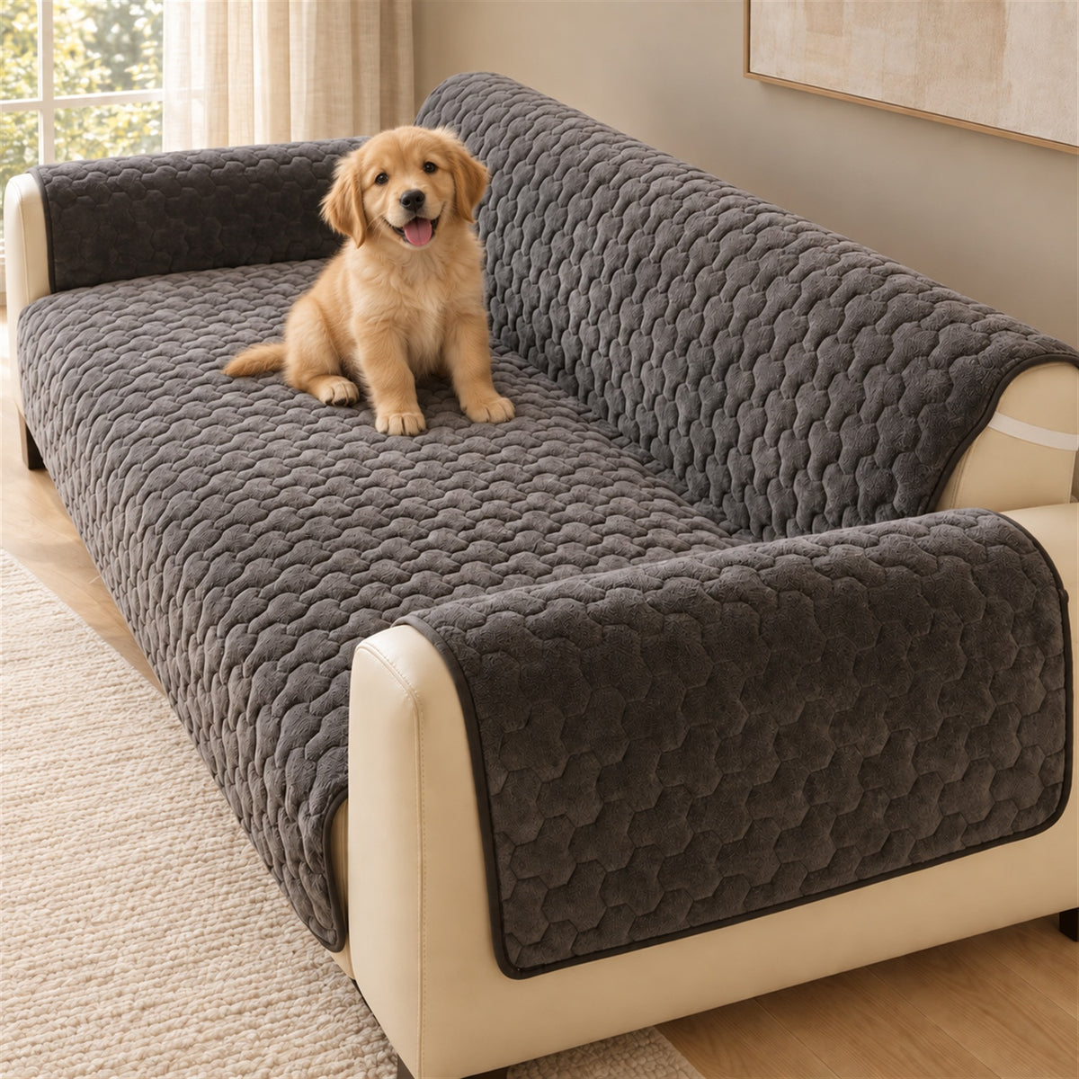 One-Piece Sofa & Recliner Cover | Non-Slip, Machine Washable