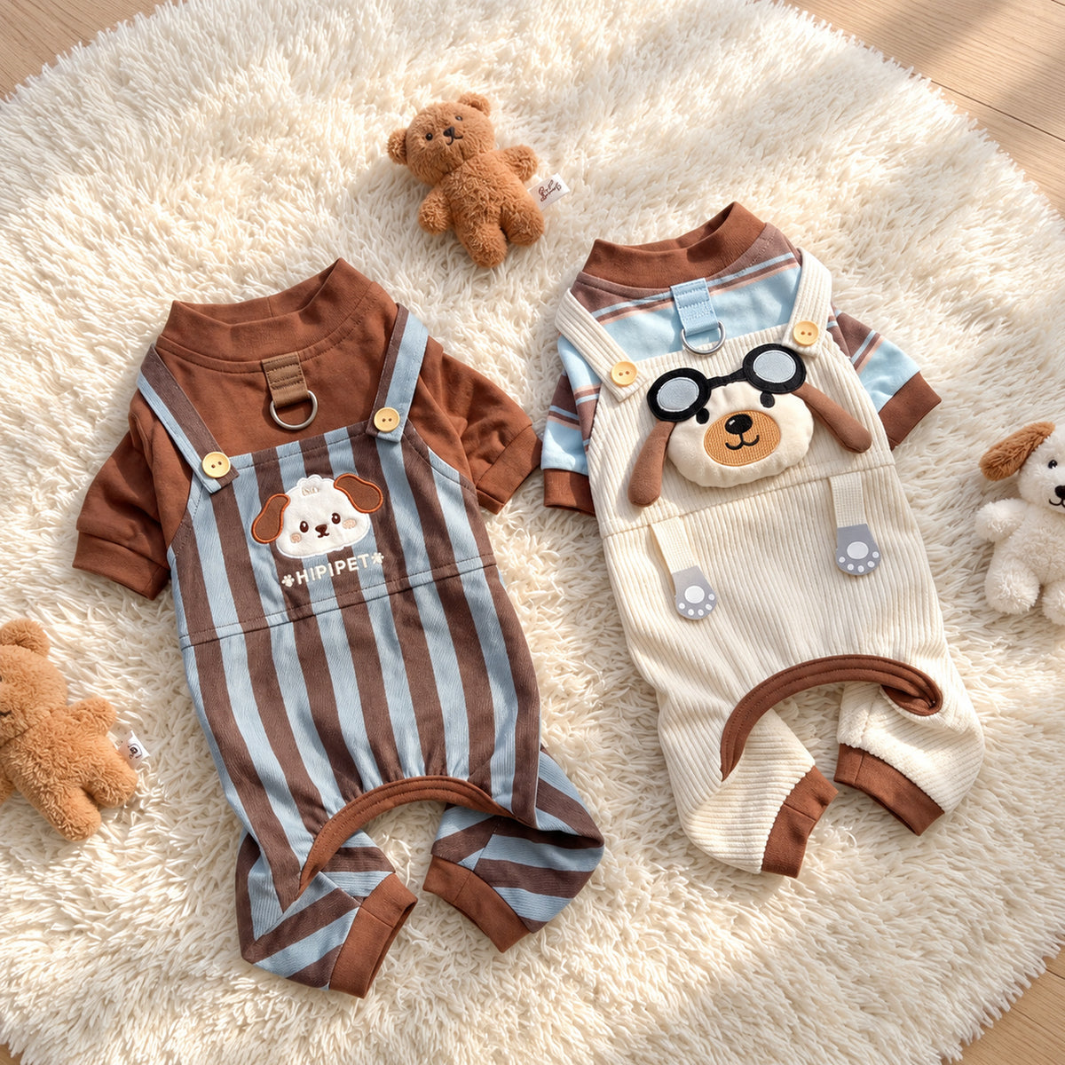 Dog Coat | Corduroy Teddy Dog Overalls for Autumn & Winter
