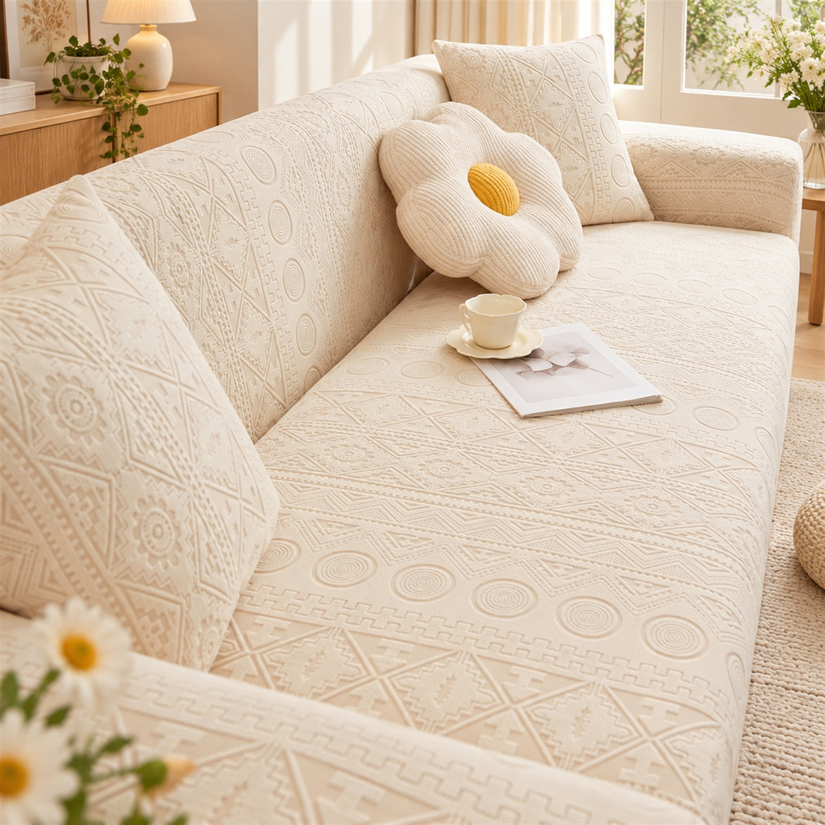 Stretch Sofa Cover | Full-Coverage Sofa Protector | Polyester & Elastane